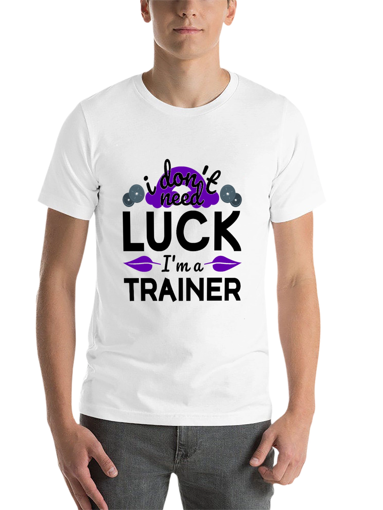 Black I Don't Need Luck I'm A Trainer T-Shirt view 14