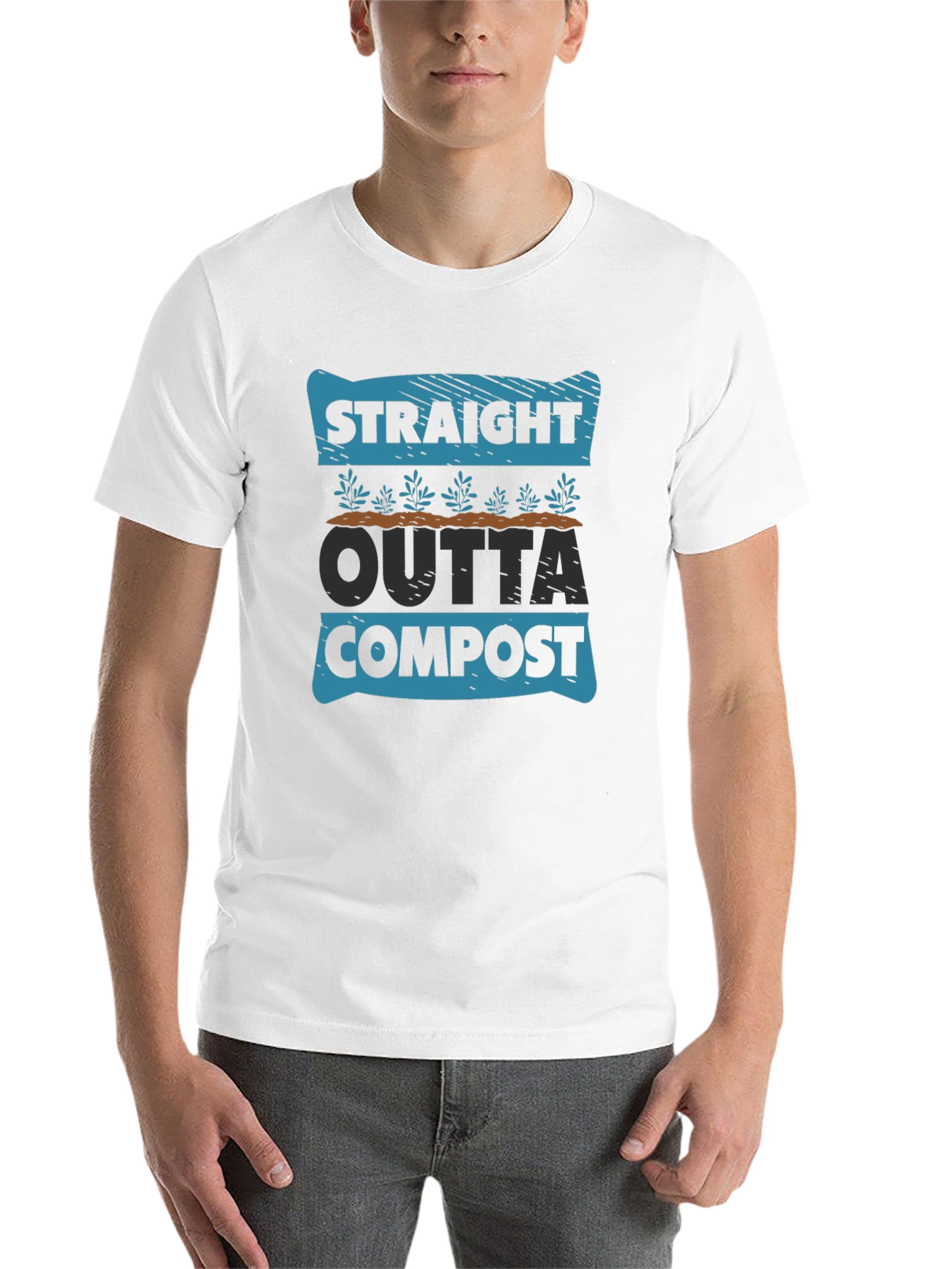 Black Straight Outta Compost T-Shirt - Garden Humor Tee view 14