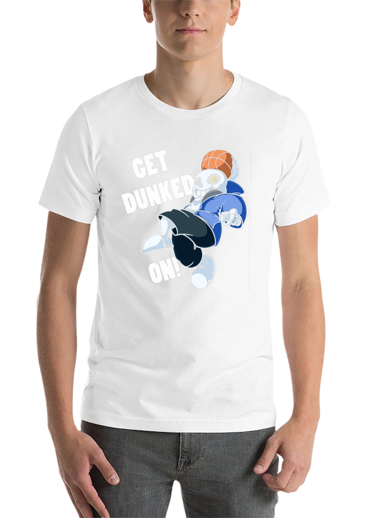 Black Get Dunked On! Novelty Graphic T-Shirt view 14