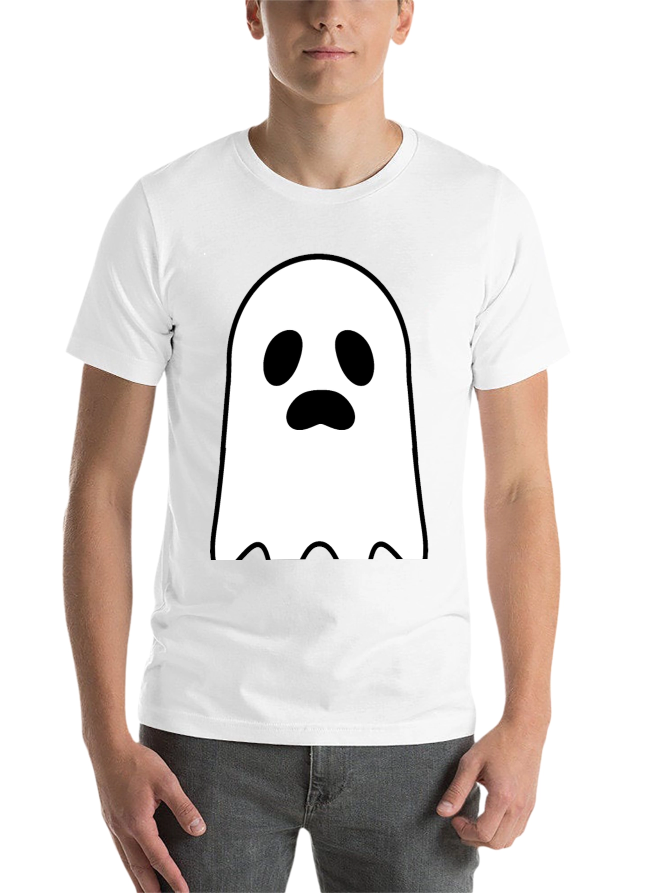 Black Ghost Graphic Tee - Spooky Season Style view 14