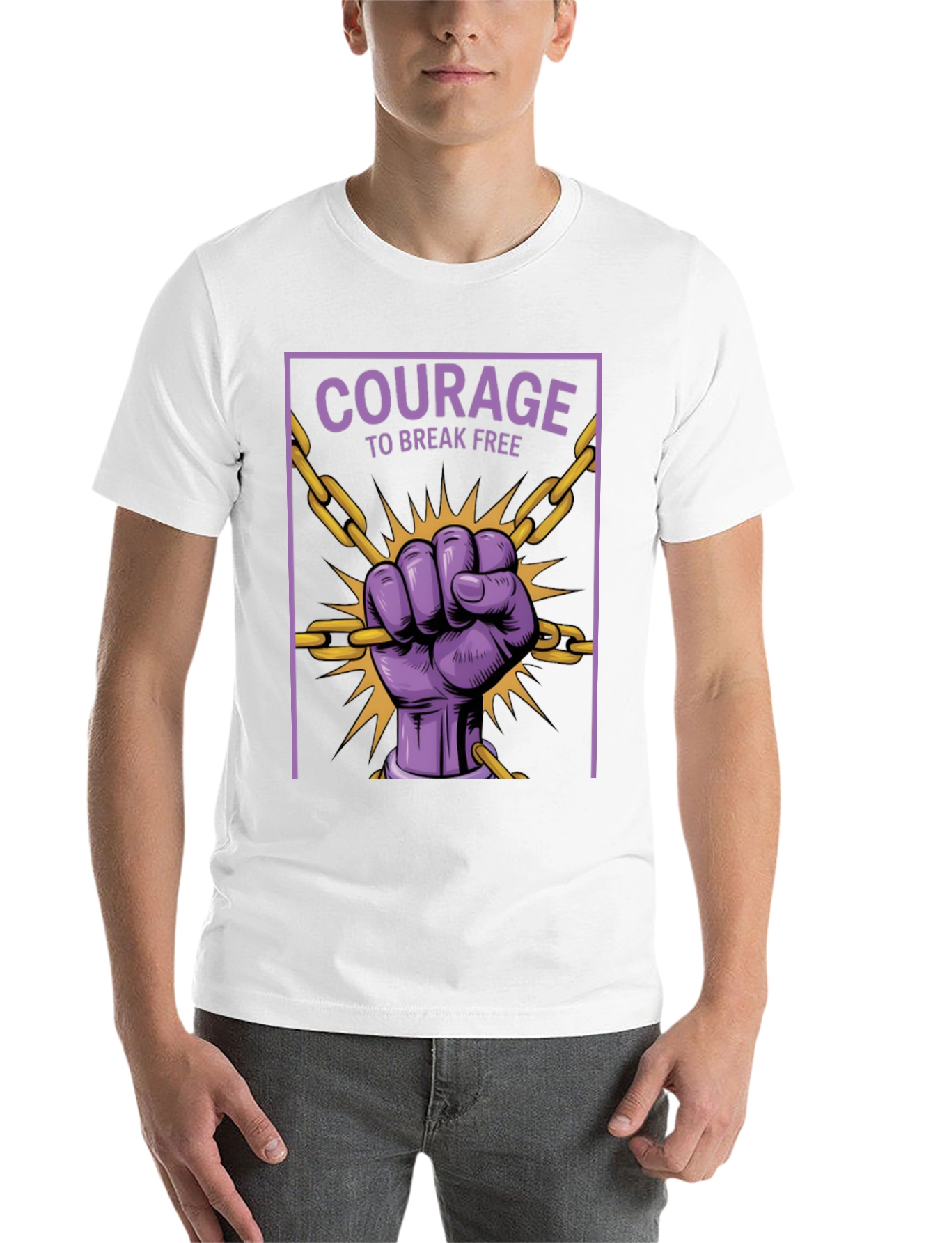 Black Courage to Break Free Graphic T-Shirt view 14