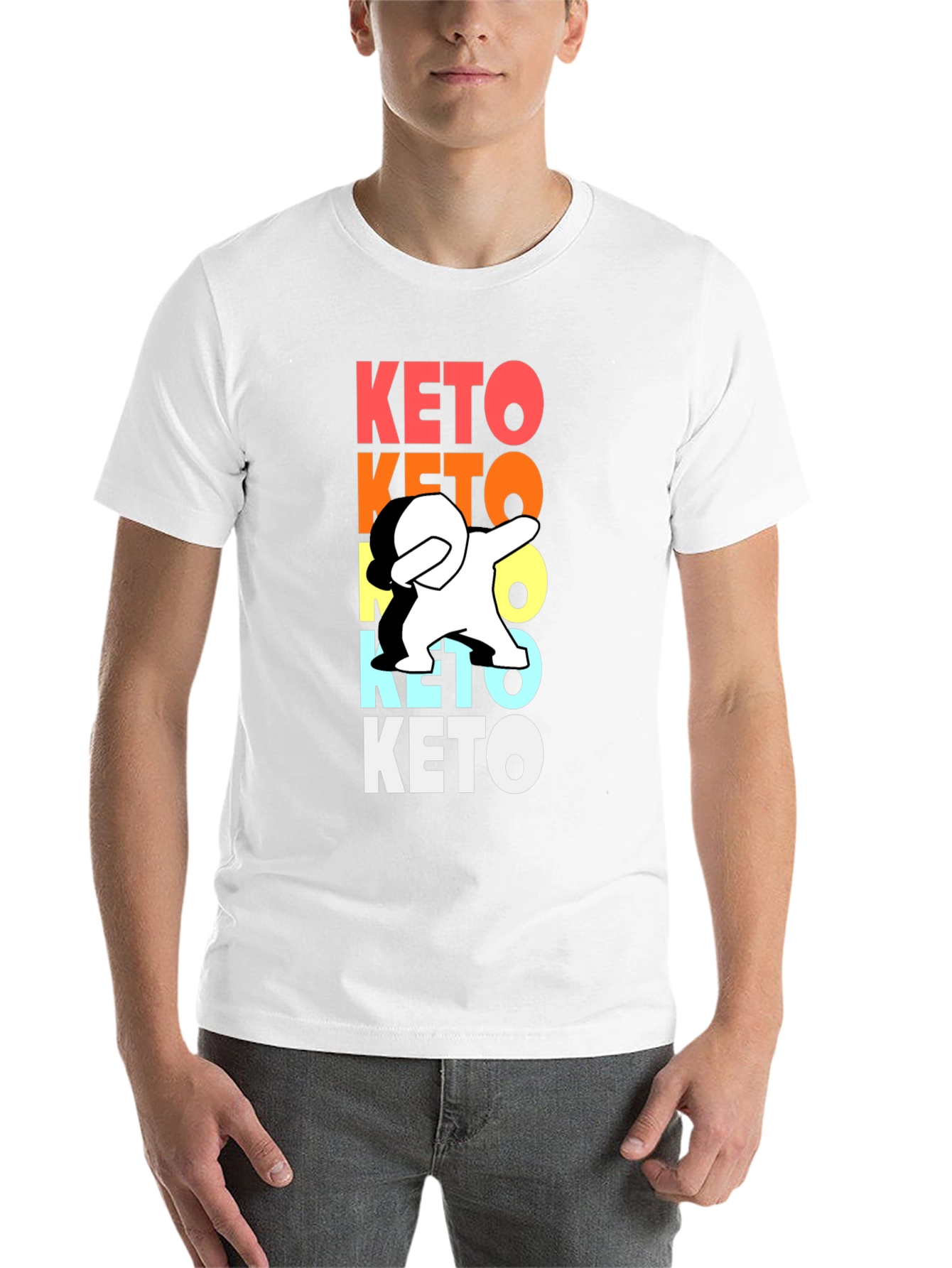 Black Keto Dab Funny Graphic T-Shirt view 14