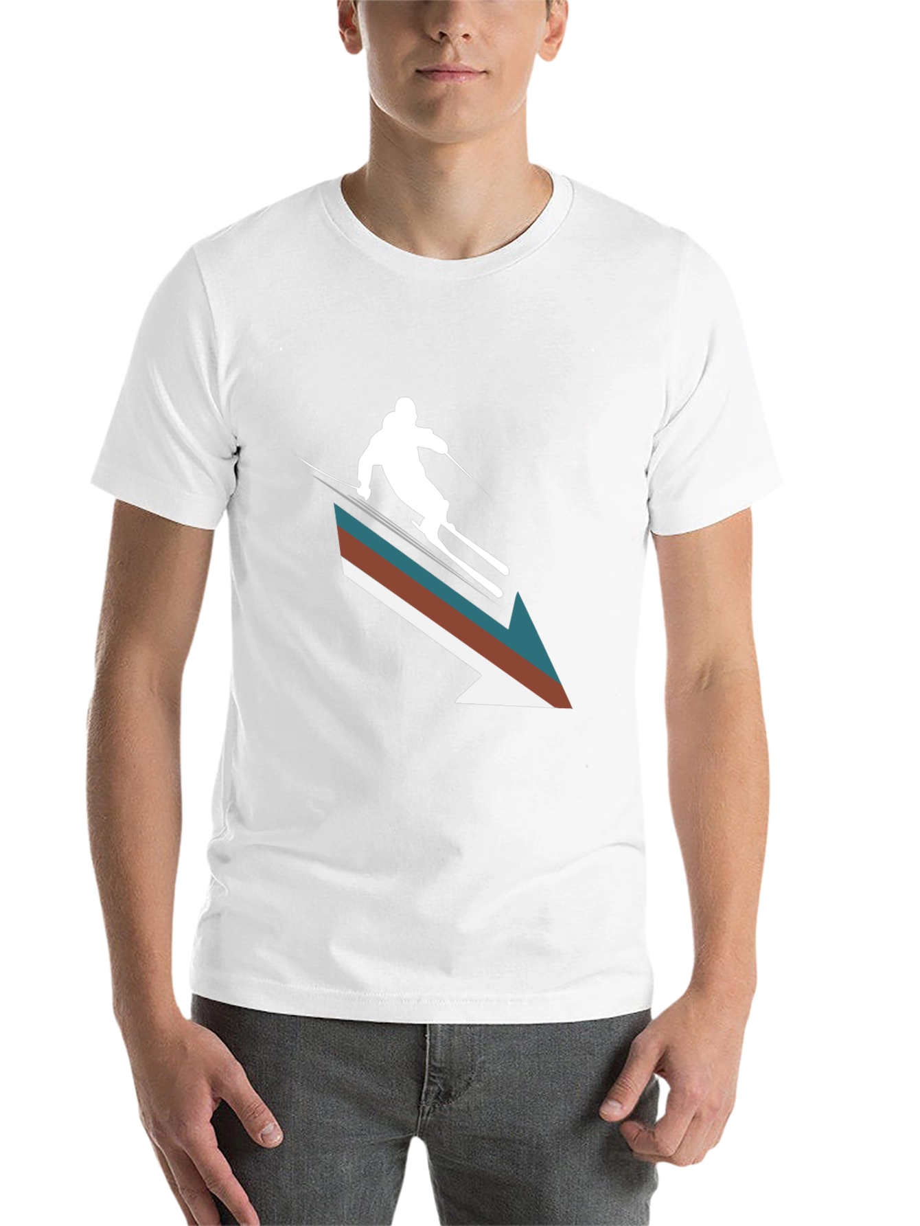 Black Retro Ski Arrow T-Shirt - Stylish Winter Apparel view 14
