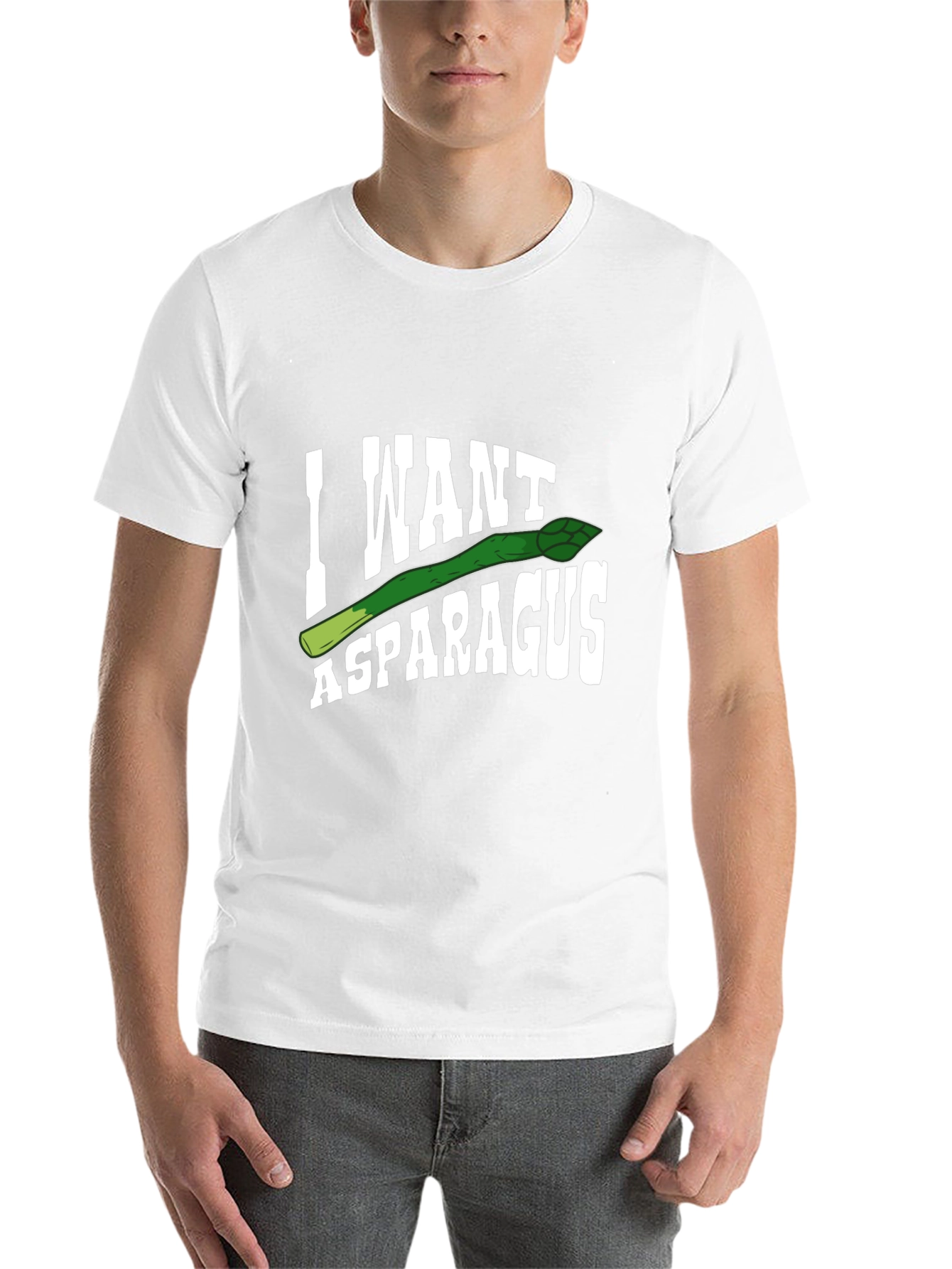 Black I Want Asparagus Graphic T-Shirt view 14