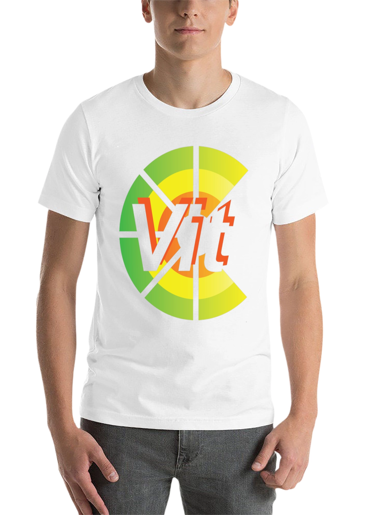 Black Vit T-Shirt: Circular Abstract Graphic Tee view 14