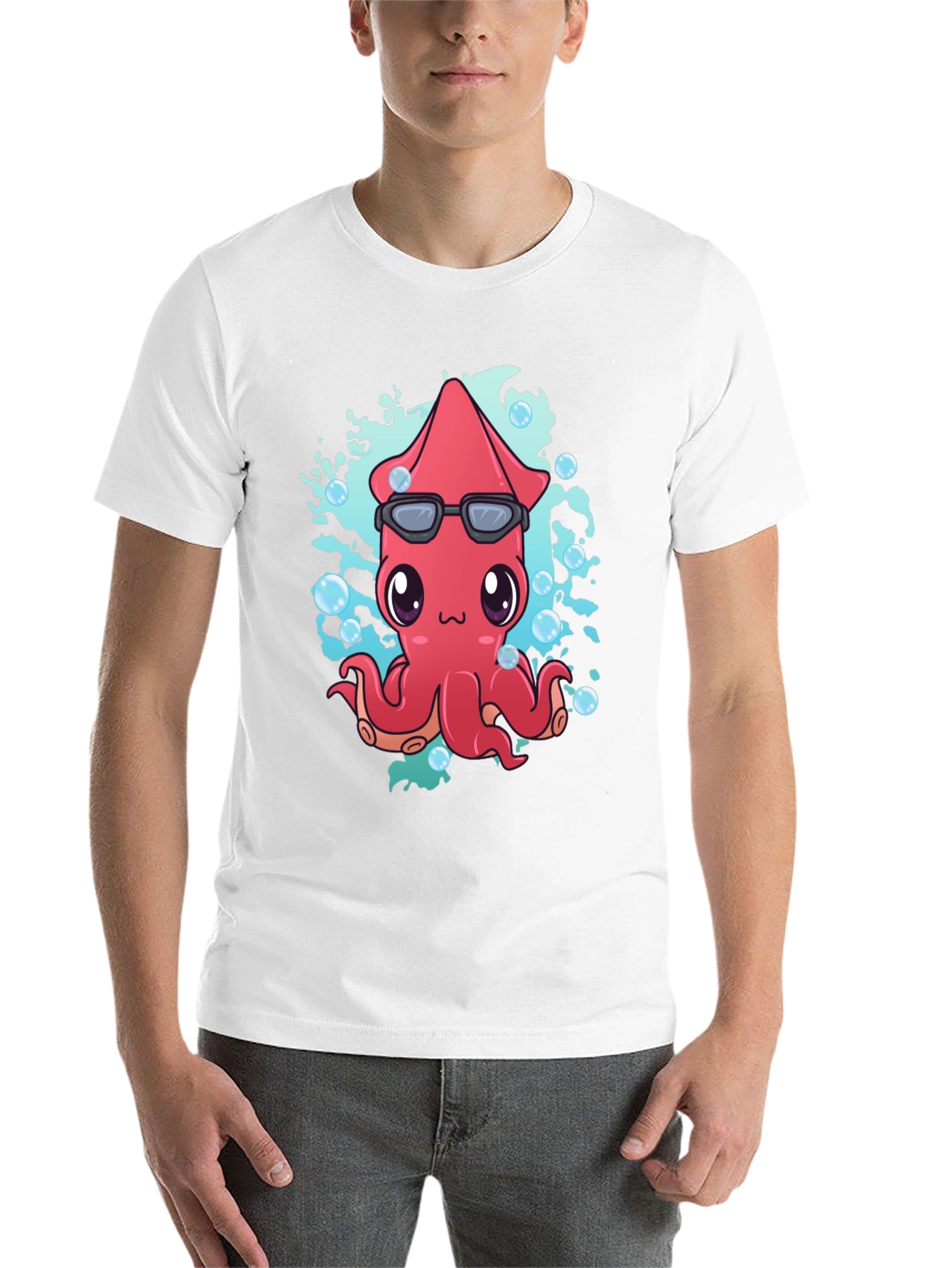 Black Cool Squid Graphic T-Shirt view 14