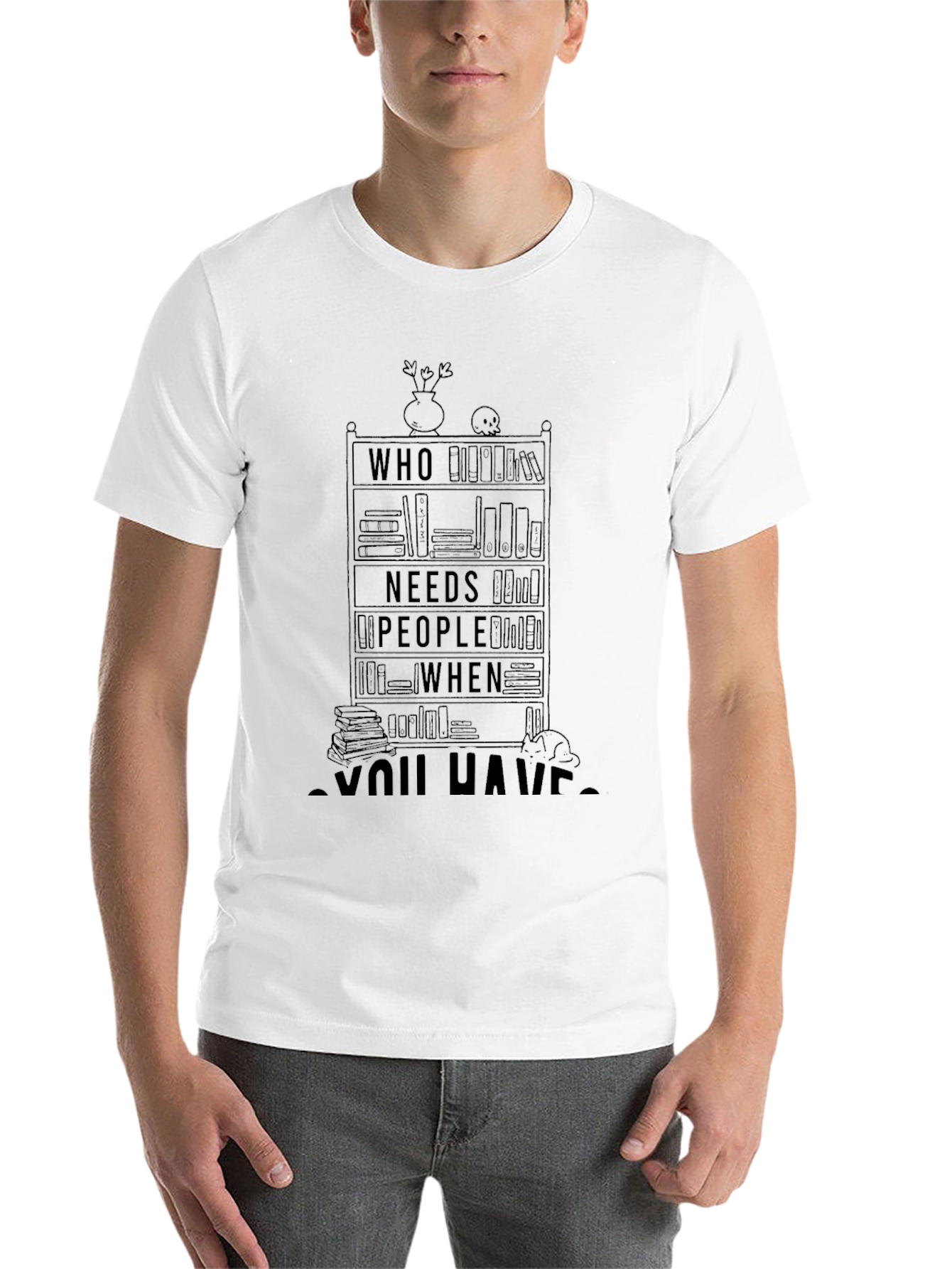 Black Book Lover T-Shirt - Who Needs People When You Have Books view 14