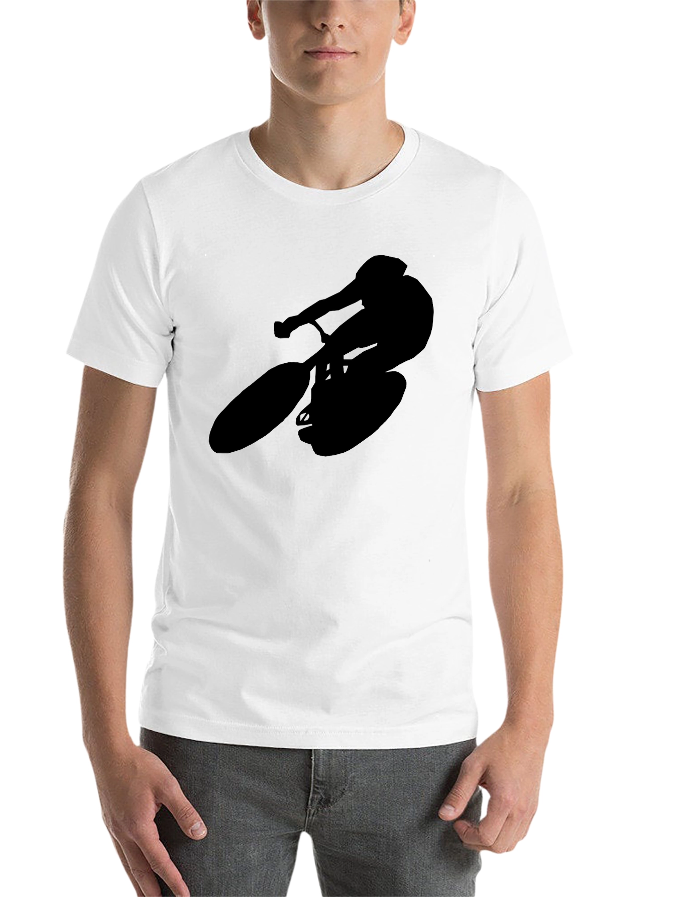 Black Silhouette Cyclist T-Shirt - Black view 14