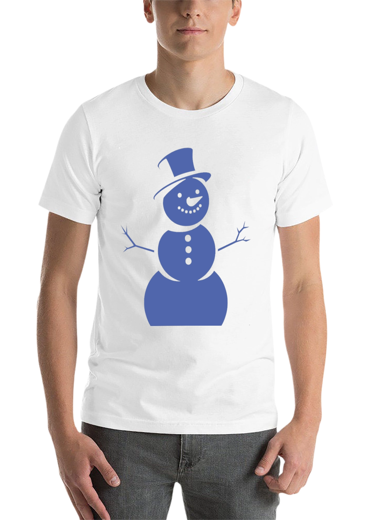 Black Snowman Graphic Tee - Black Cotton Shirt view 14