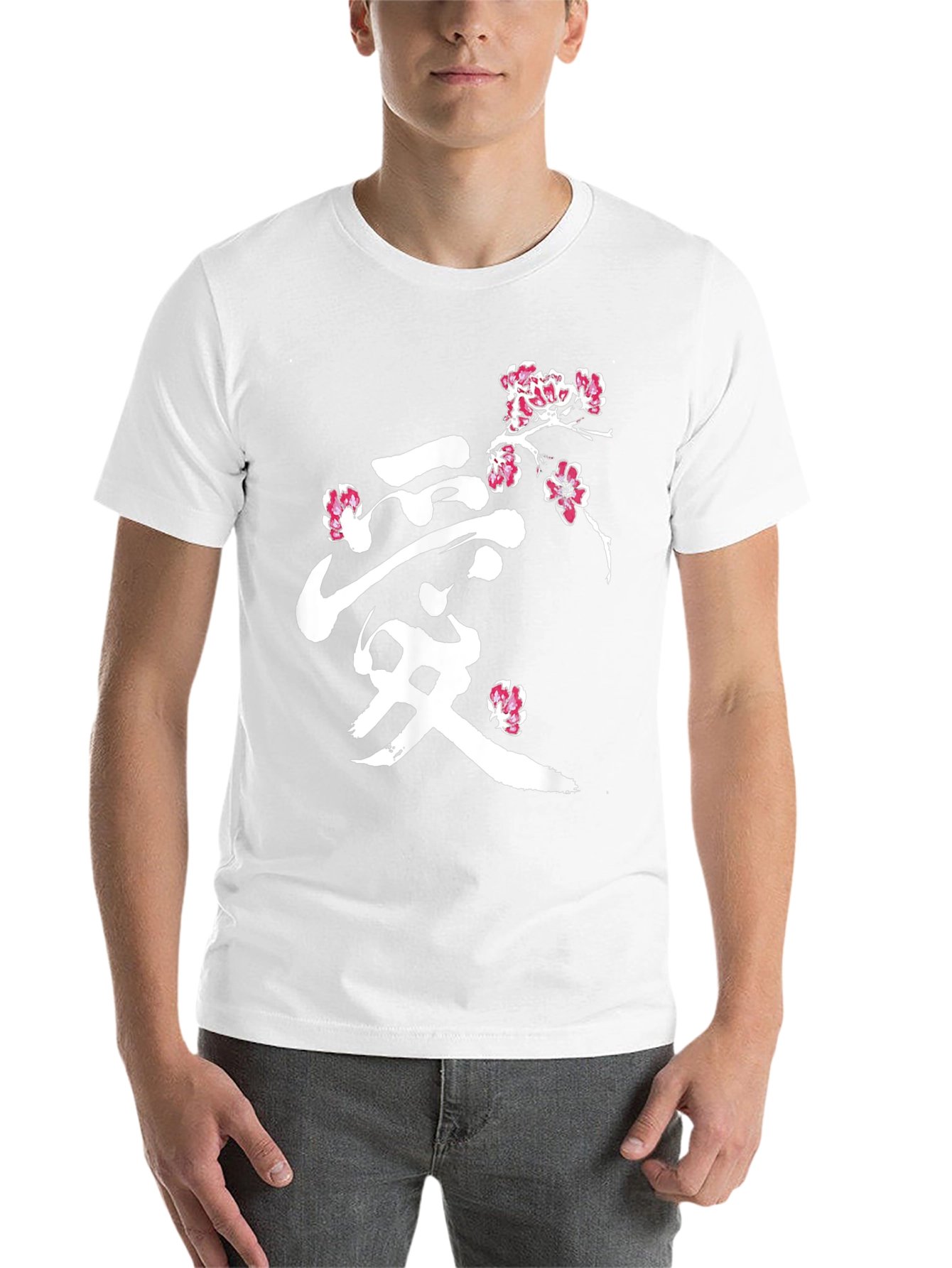 Black Japanese Love Cherry Blossom Men's T-Shirt view 14