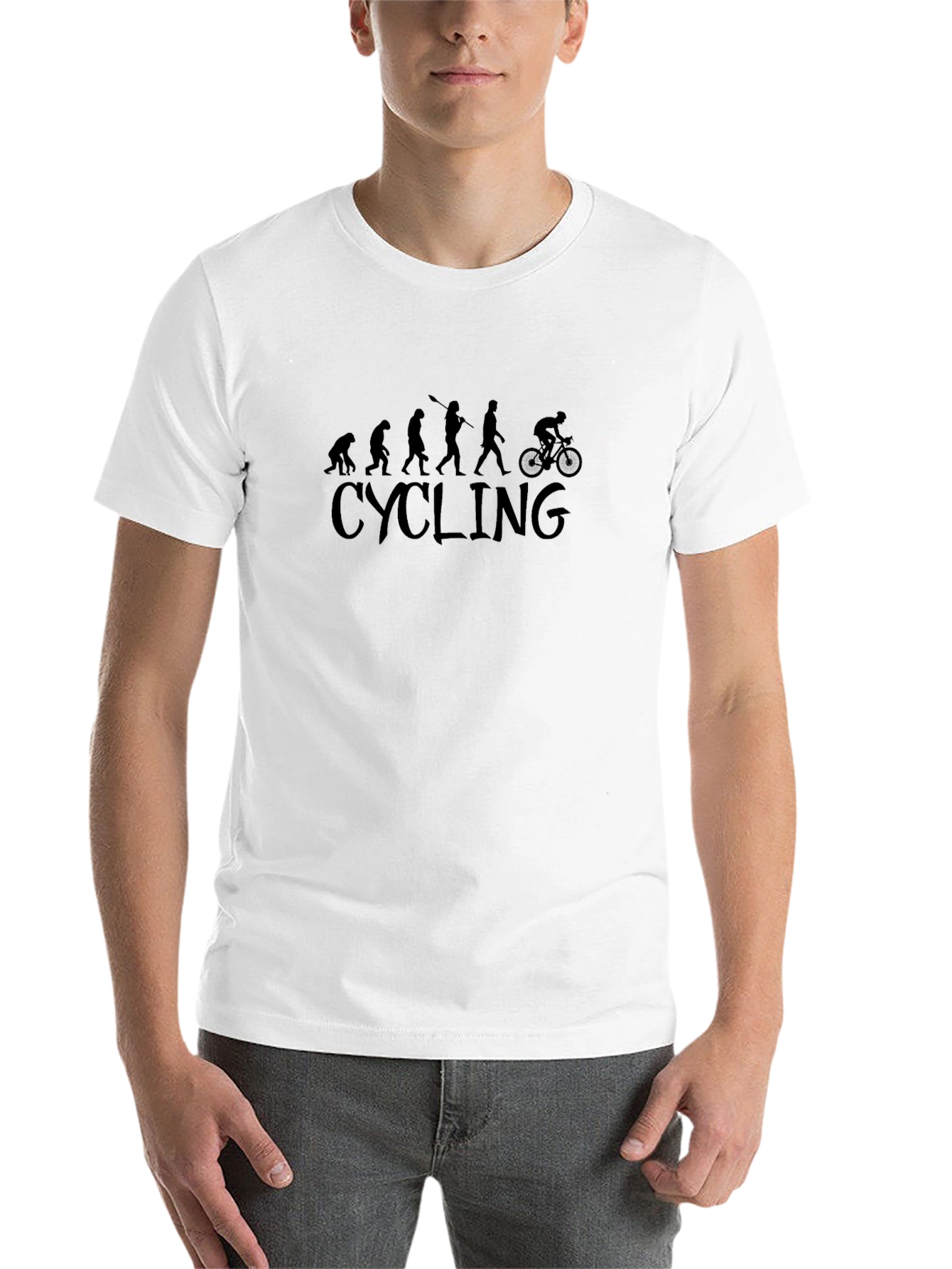 Black Cycling Evolution T-Shirt - Black Cotton Tee view 14
