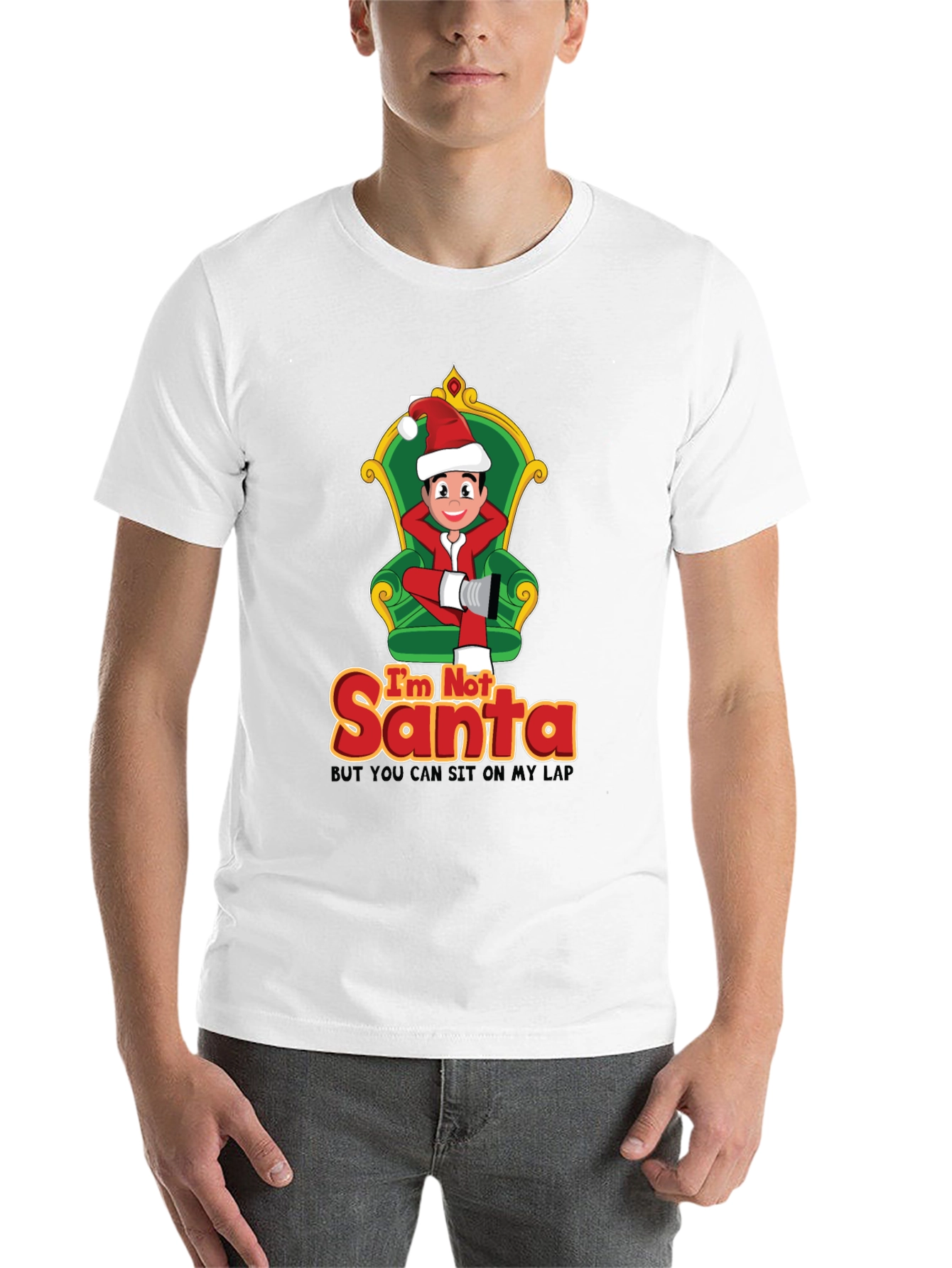 Black Funny Christmas T-Shirt: I'm Not Santa view 14