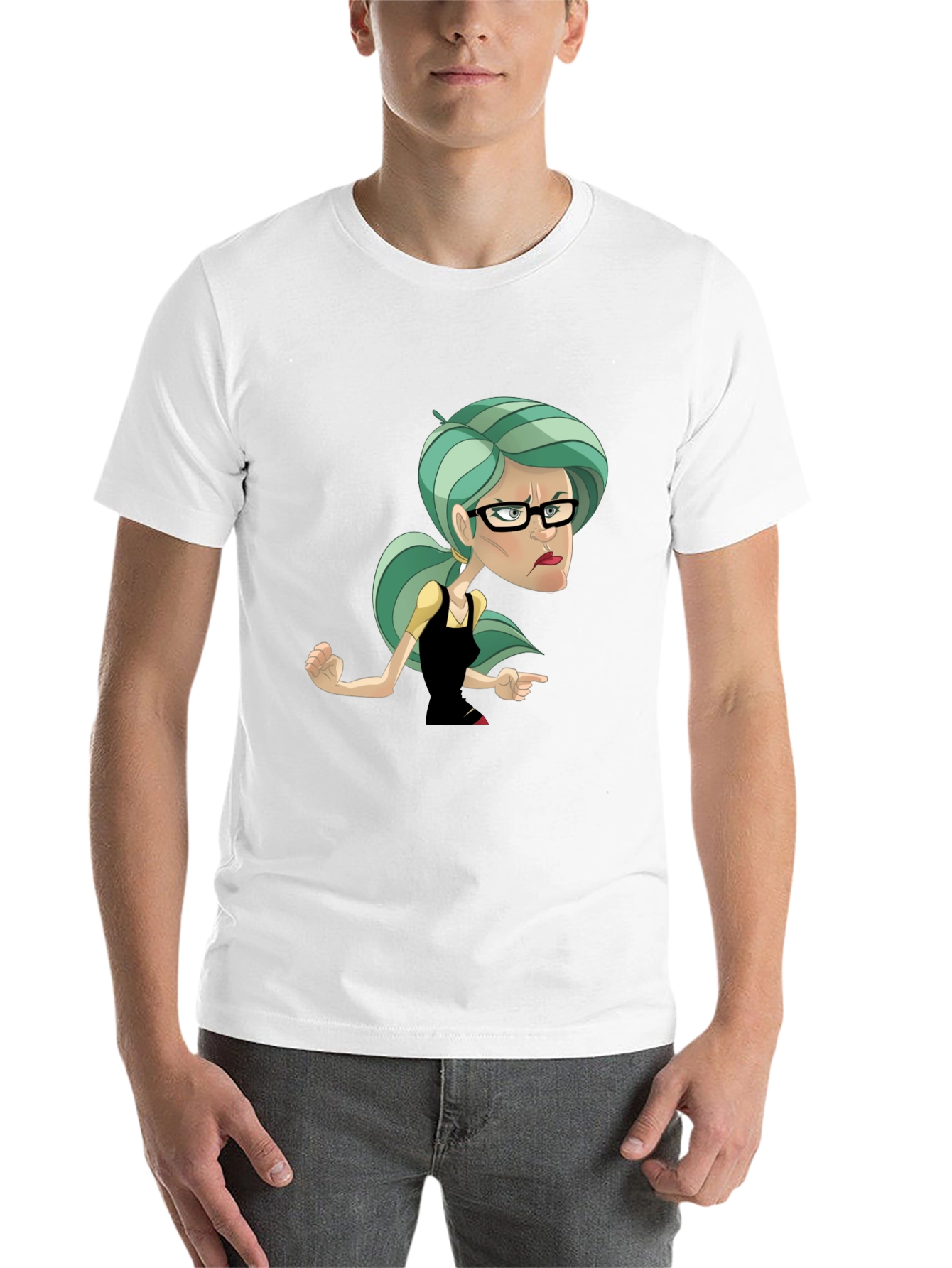 Black Sassy Cartoon Woman Graphic T-Shirt view 14