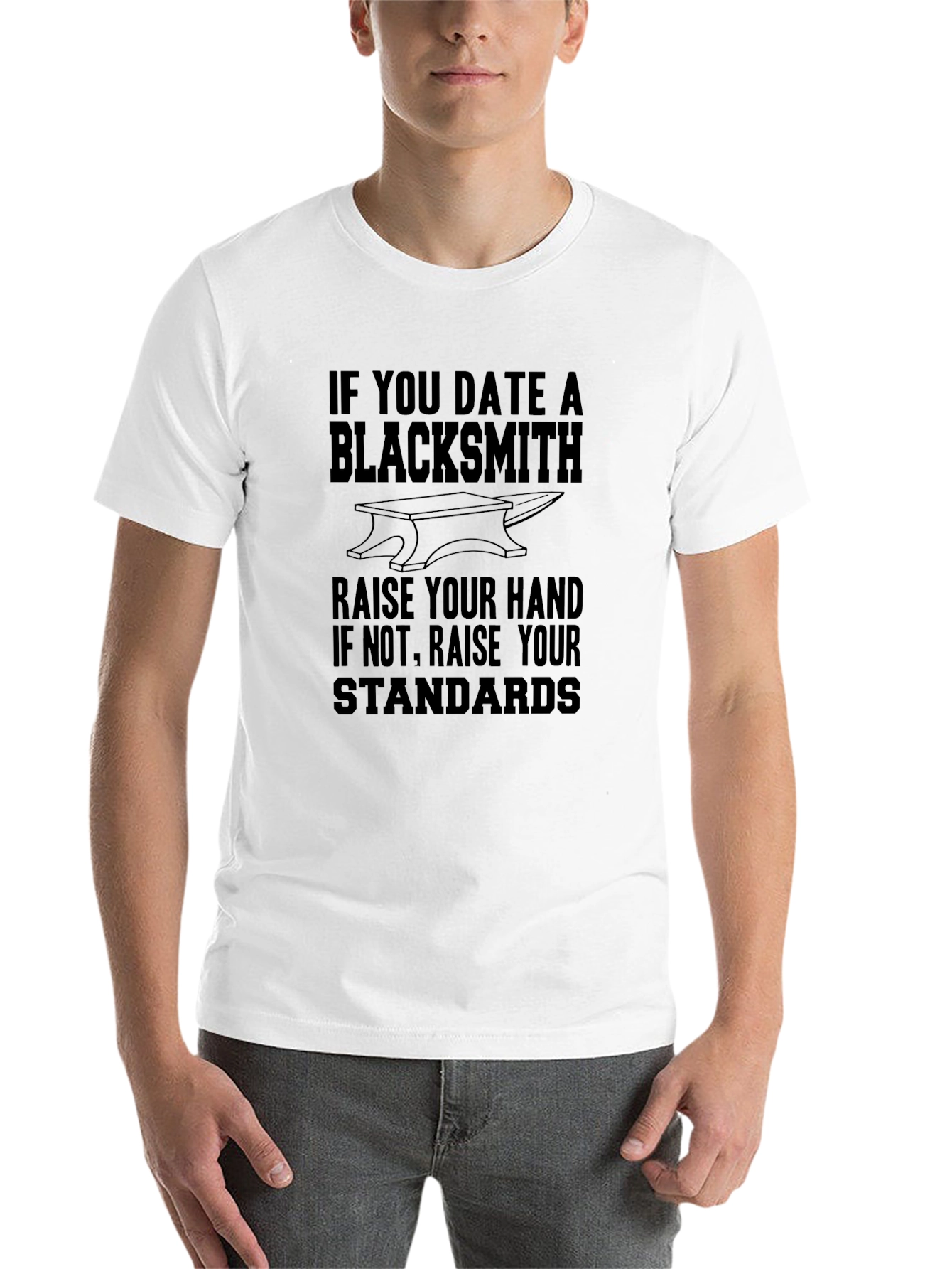 Black Blacksmith Dating T-Shirt - Funny Black Tee view 14