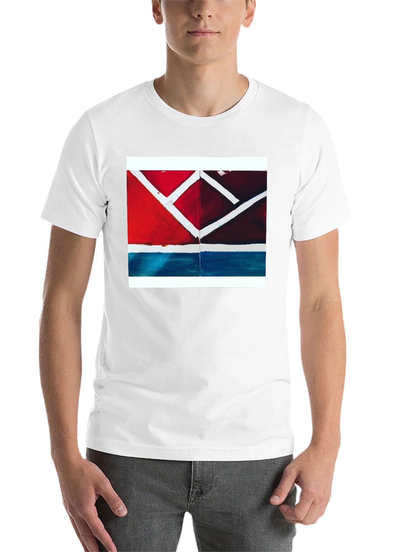 Black Abstract Geometric T-Shirt - Modern Art Tee view 14