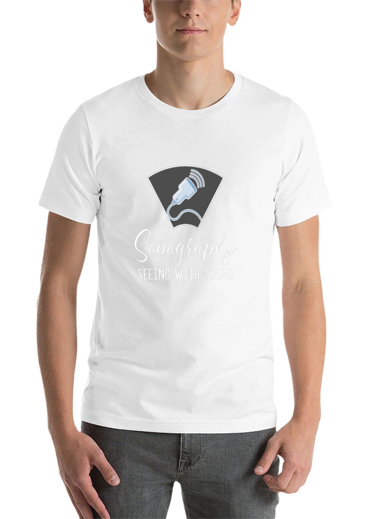 Black Sonography Seeing with Sound Graphic T-Shirt view 14