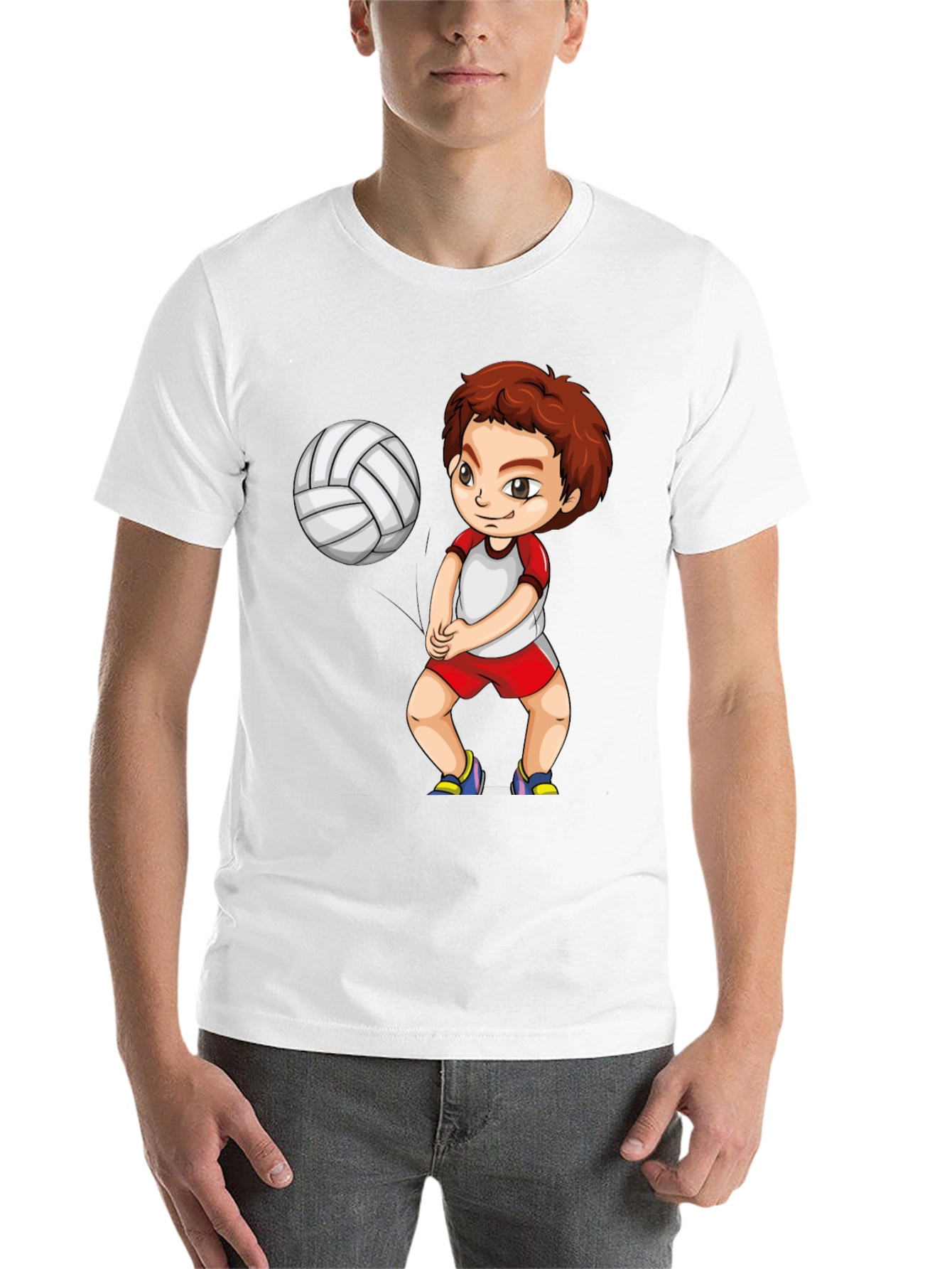 Black Volleyball Boy Graphic Black T-Shirt view 14