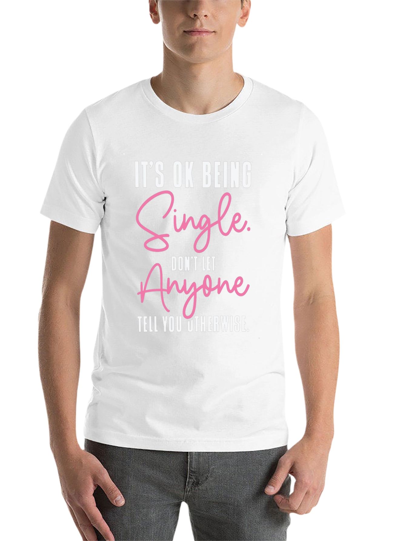 Black It's Ok Being Single Graphic Tee view 14