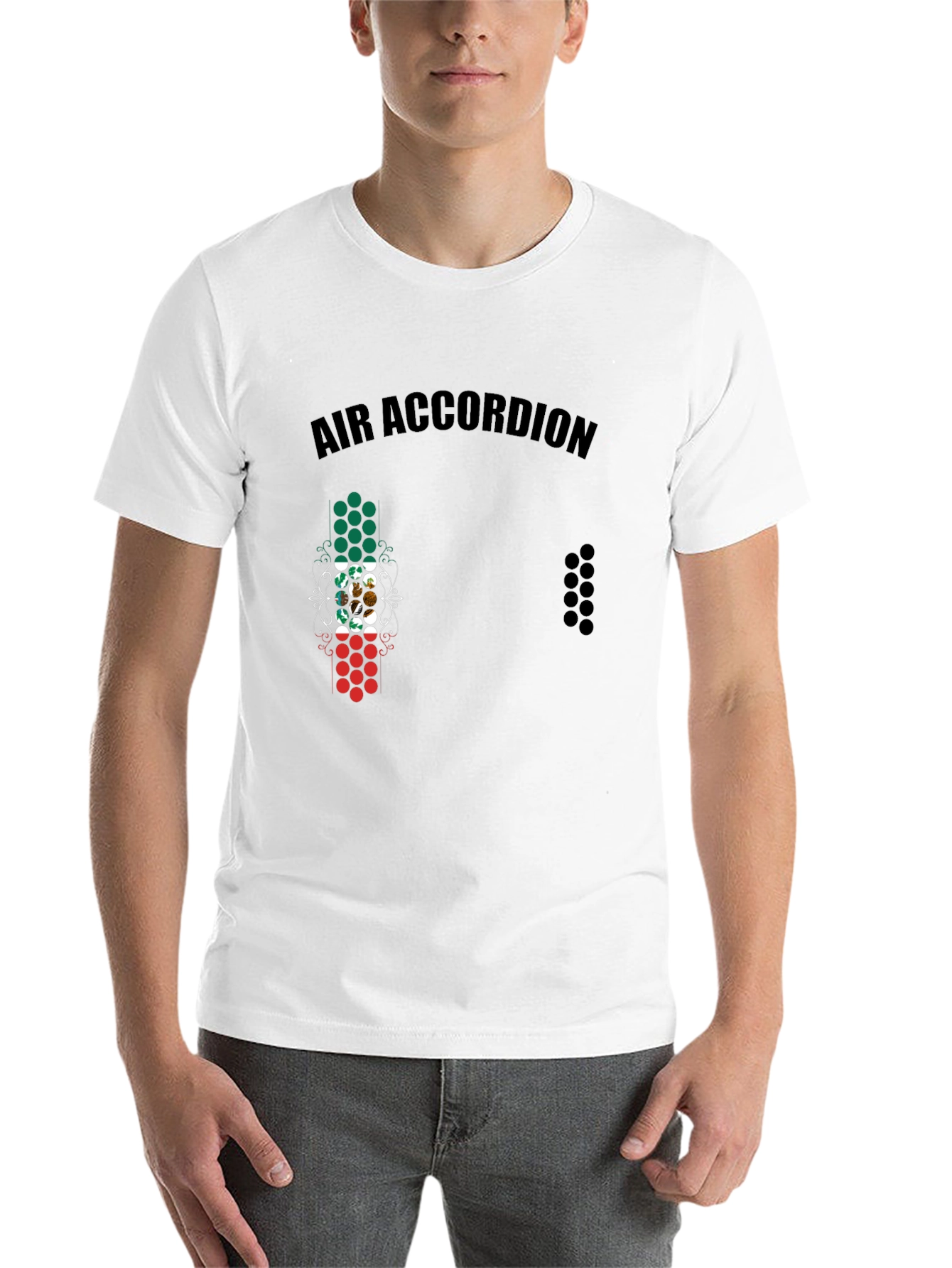 Black Air Accordion Graphic Tee - Funny Mexican Flag Style T-Shirt view 14