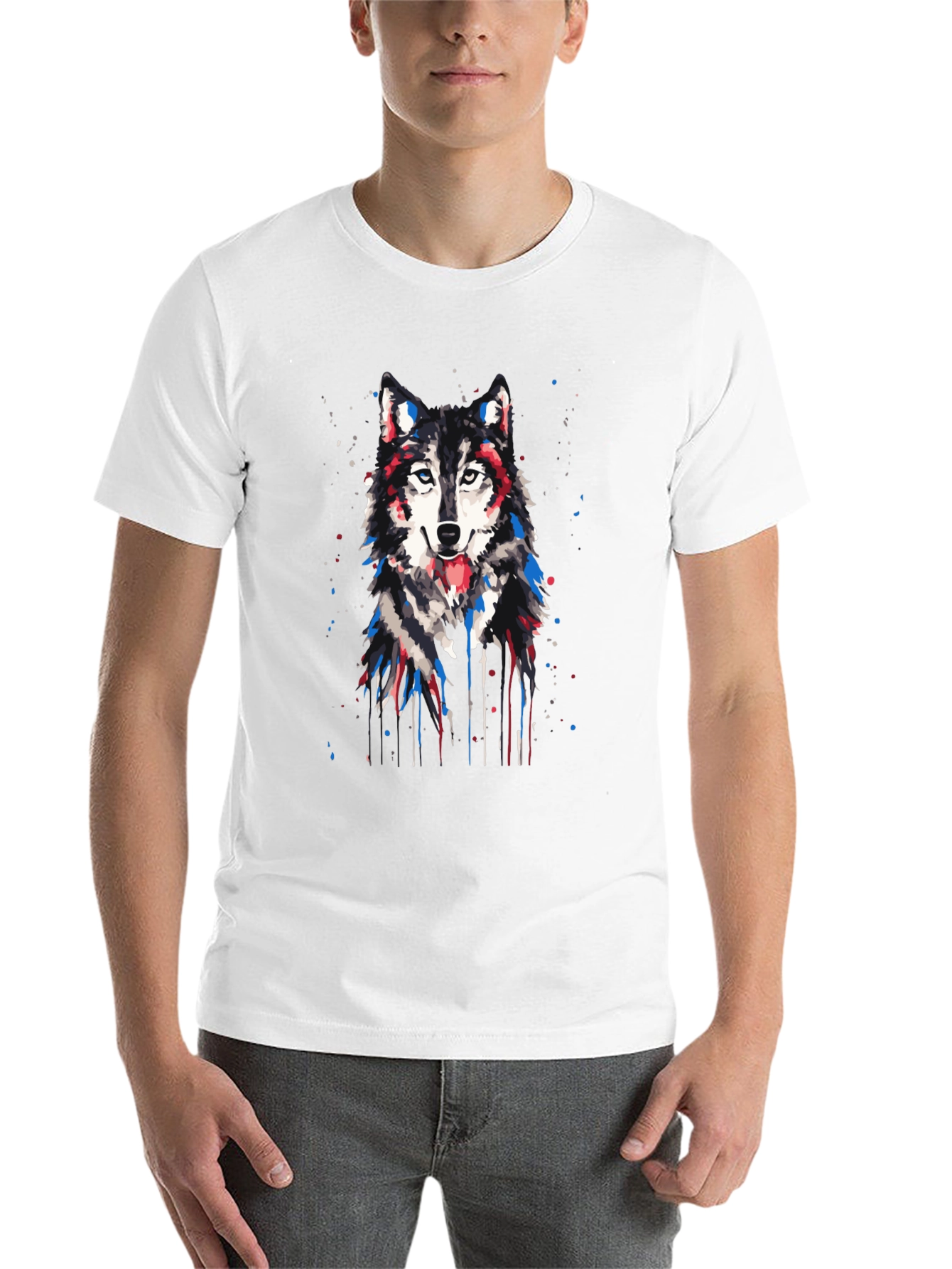 Black Wolf Graphic Print T-Shirt view 14