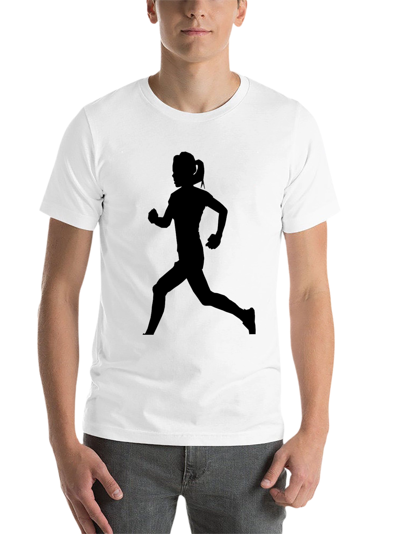 Black Runner Silhouette Tee - Black Graphic T-Shirt view 14