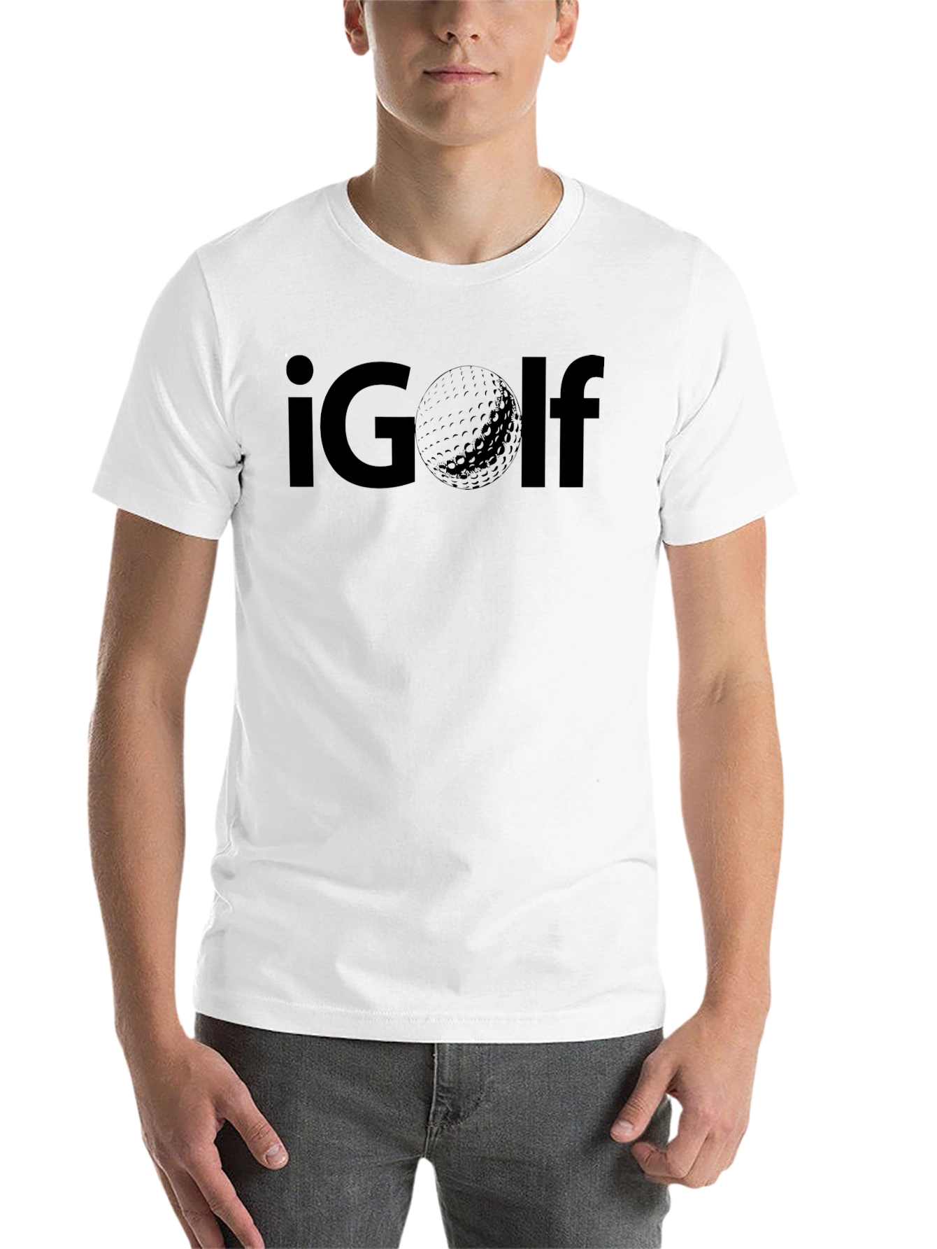 Black iGolf Graphic Tee - Black Cotton Golf Lover T-Shirt view 14