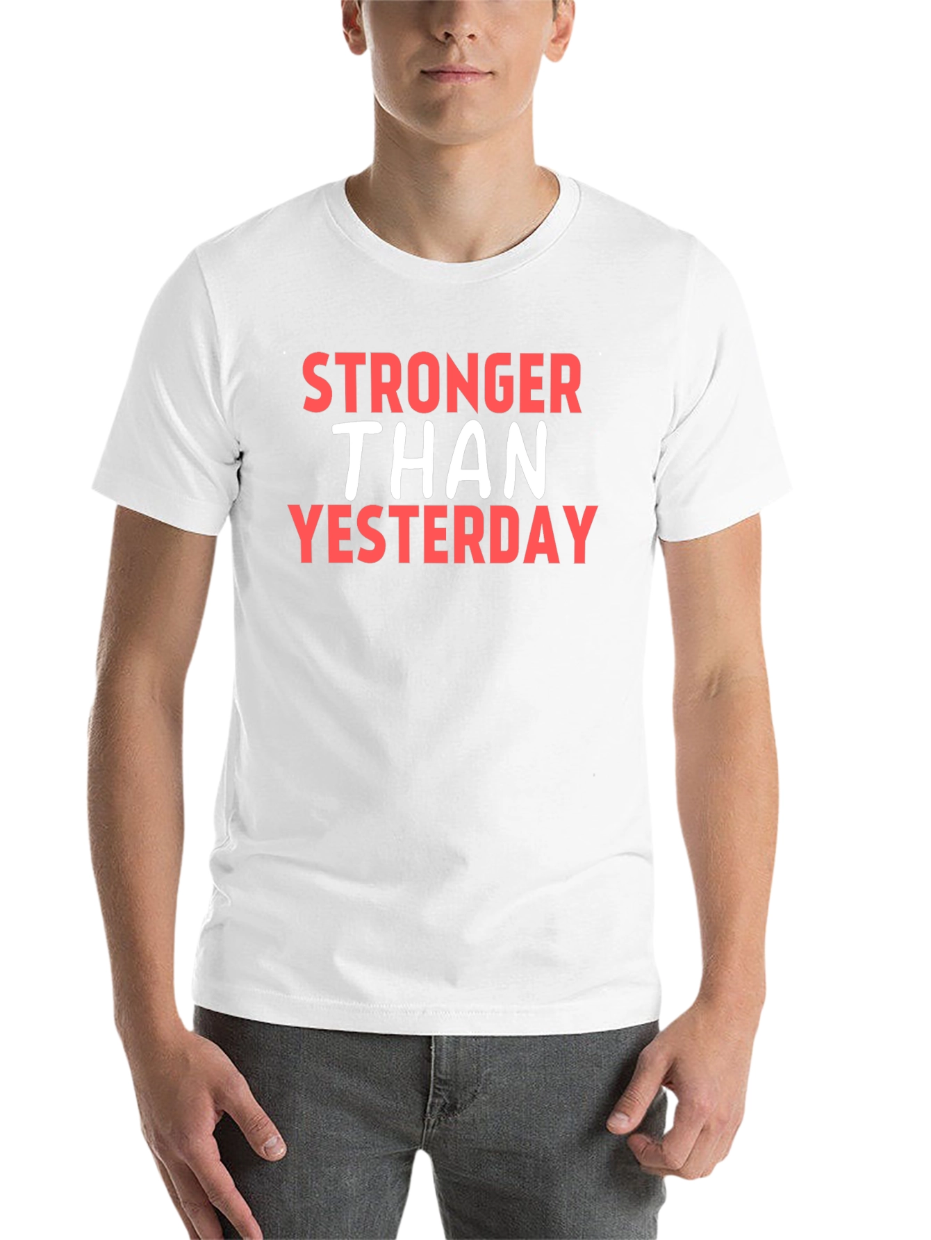 Black Stronger Than Yesterday Graphic Tee view 14