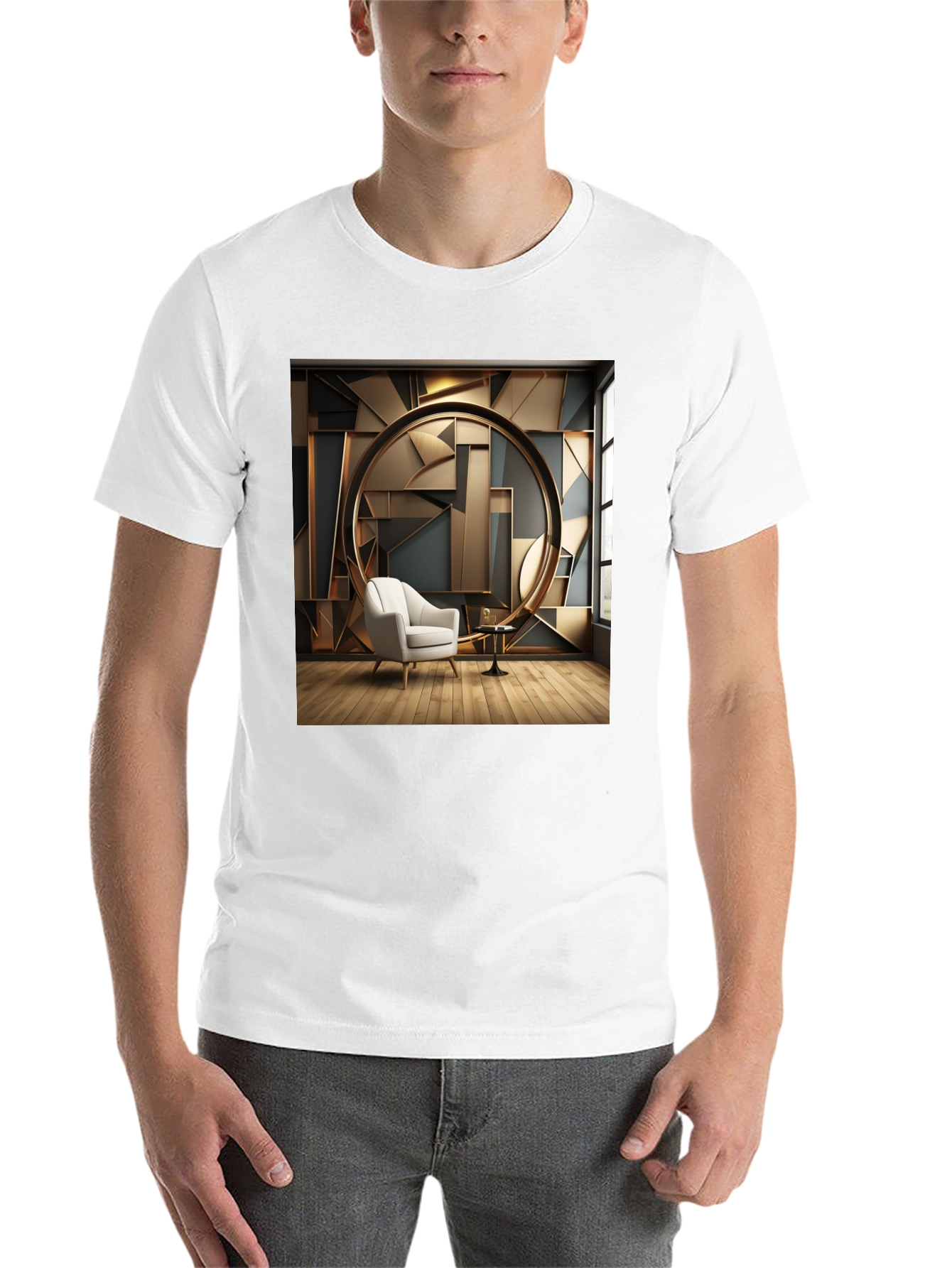Black Modern Art Deco T-Shirt view 14