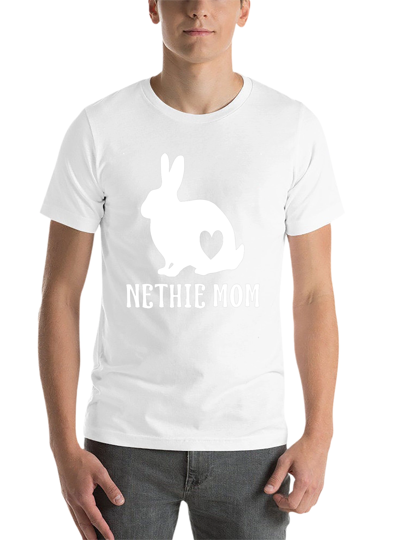 Black Nethie Mom Rabbit Graphic T-Shirt view 14