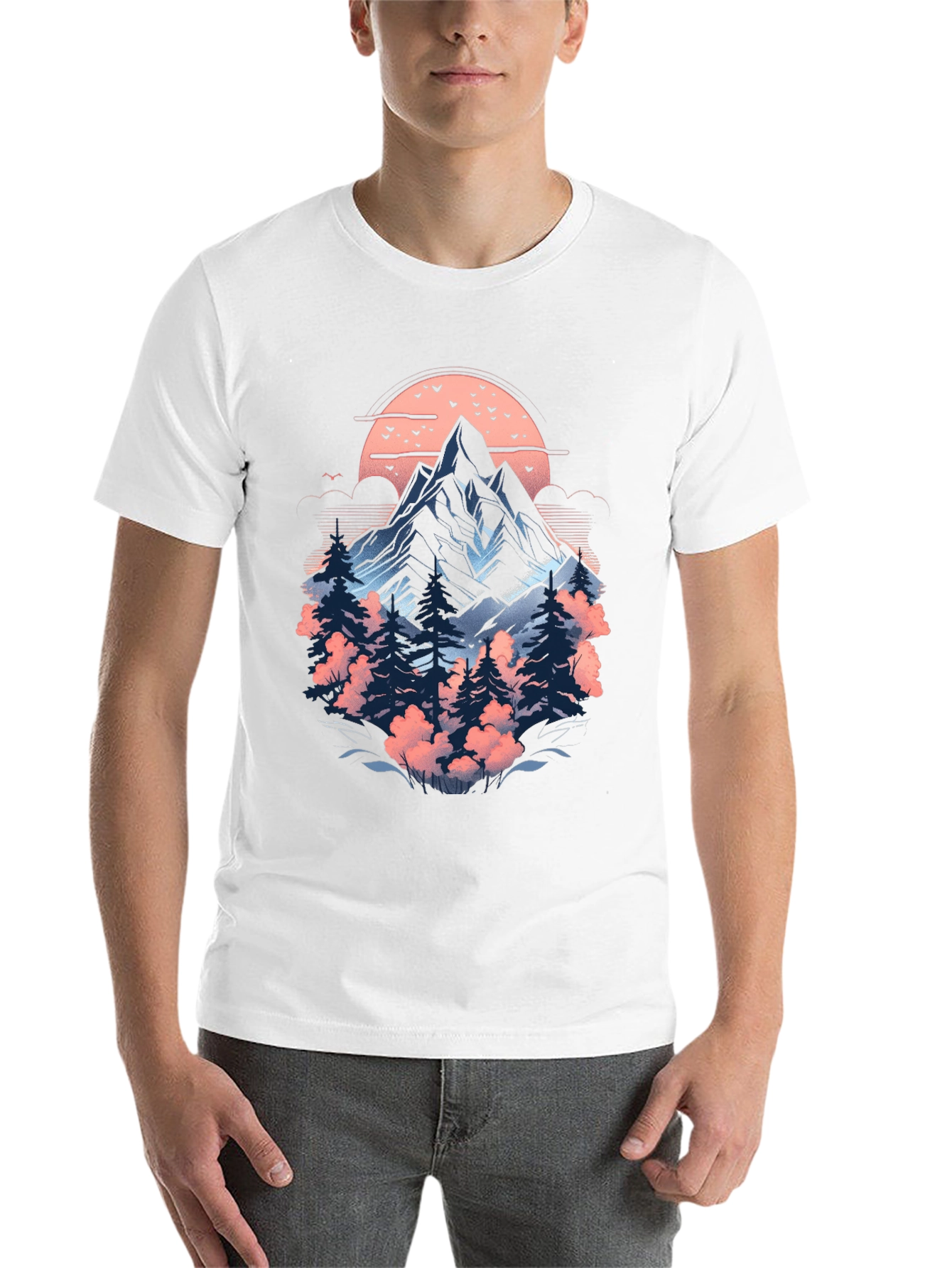 Black Nature Inspired Graphic T-Shirt view 14