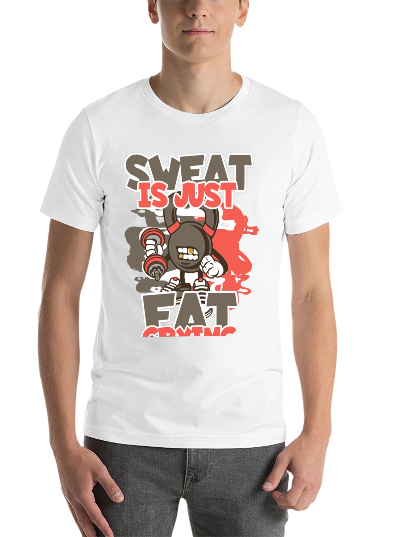 Black Sweat is Just Fat Crying Graphic T-Shirt view 14