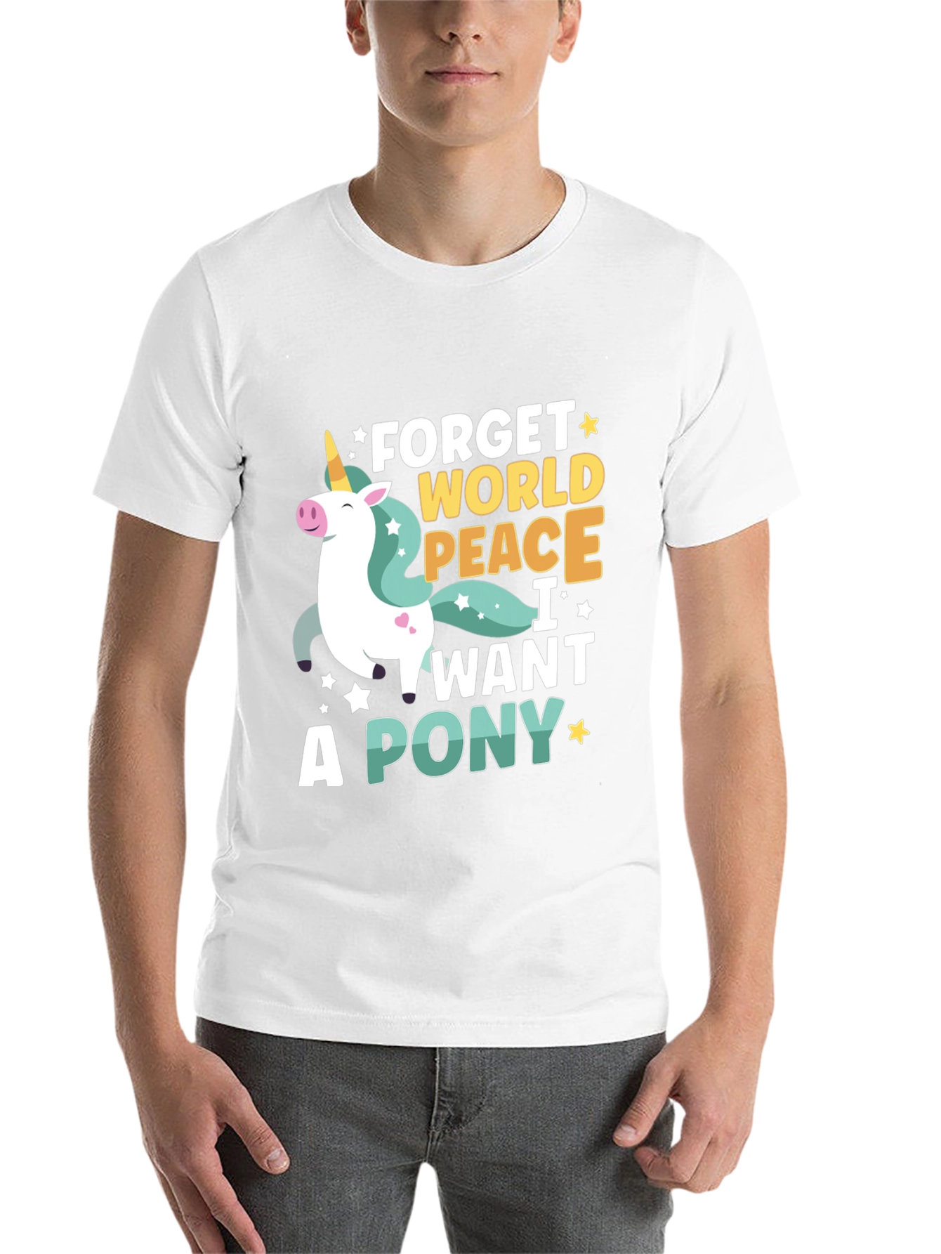 Black Forget World Peace - I Want a Pony T-Shirt view 14