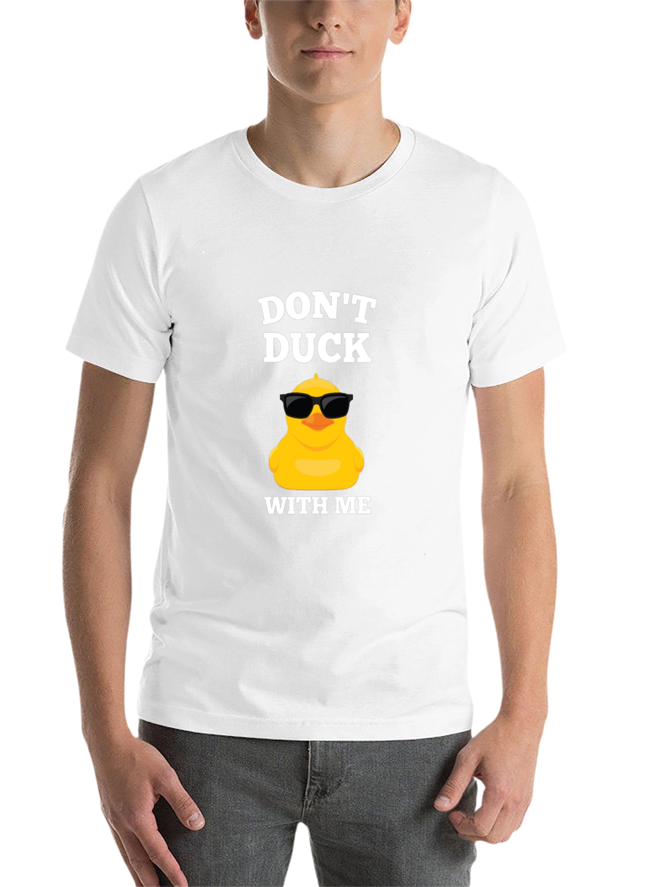 Black Don't Duck With Me Funny Graphic Tee view 14