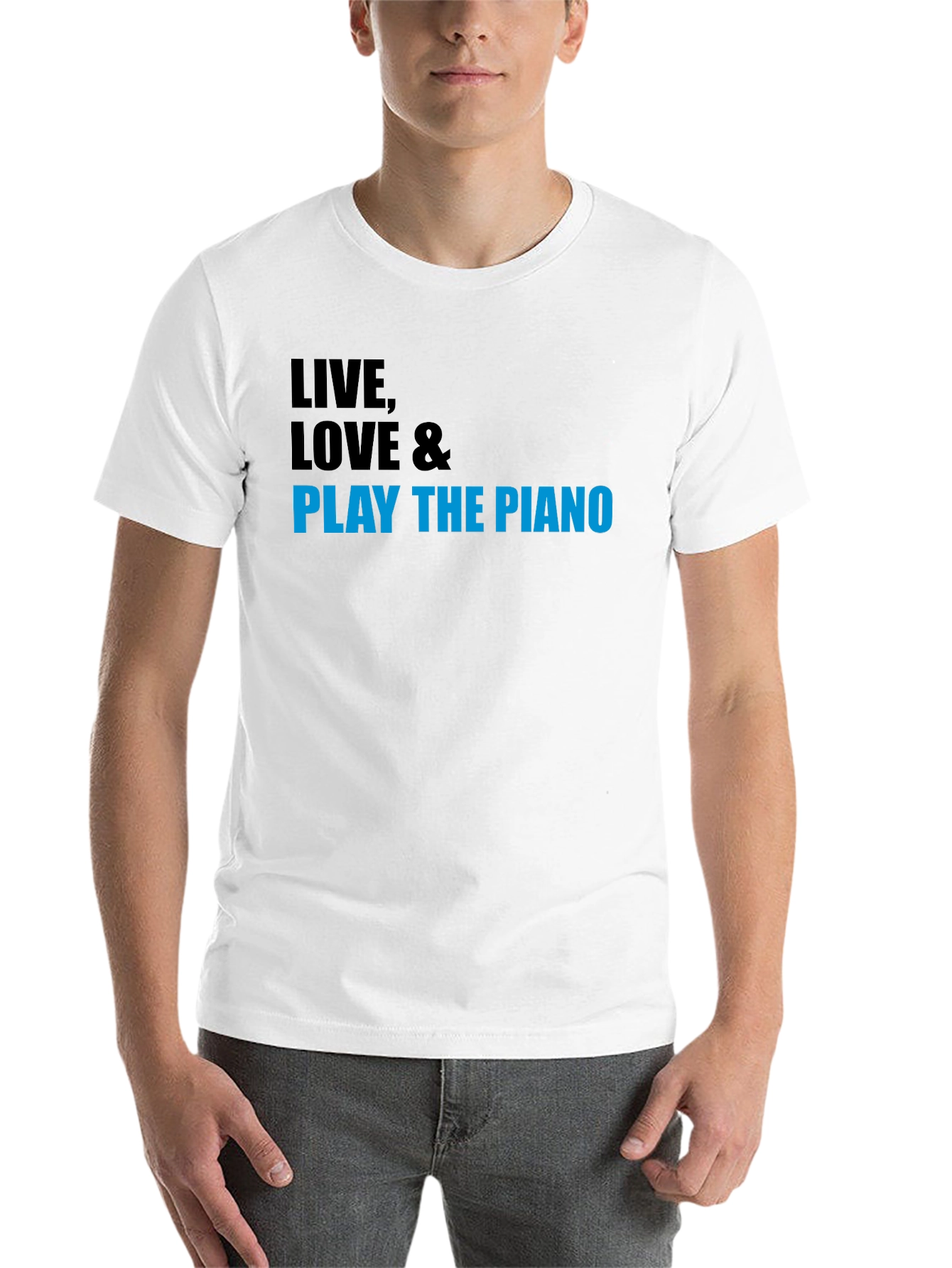 Black Live, Love & Play the Piano T-Shirt view 14