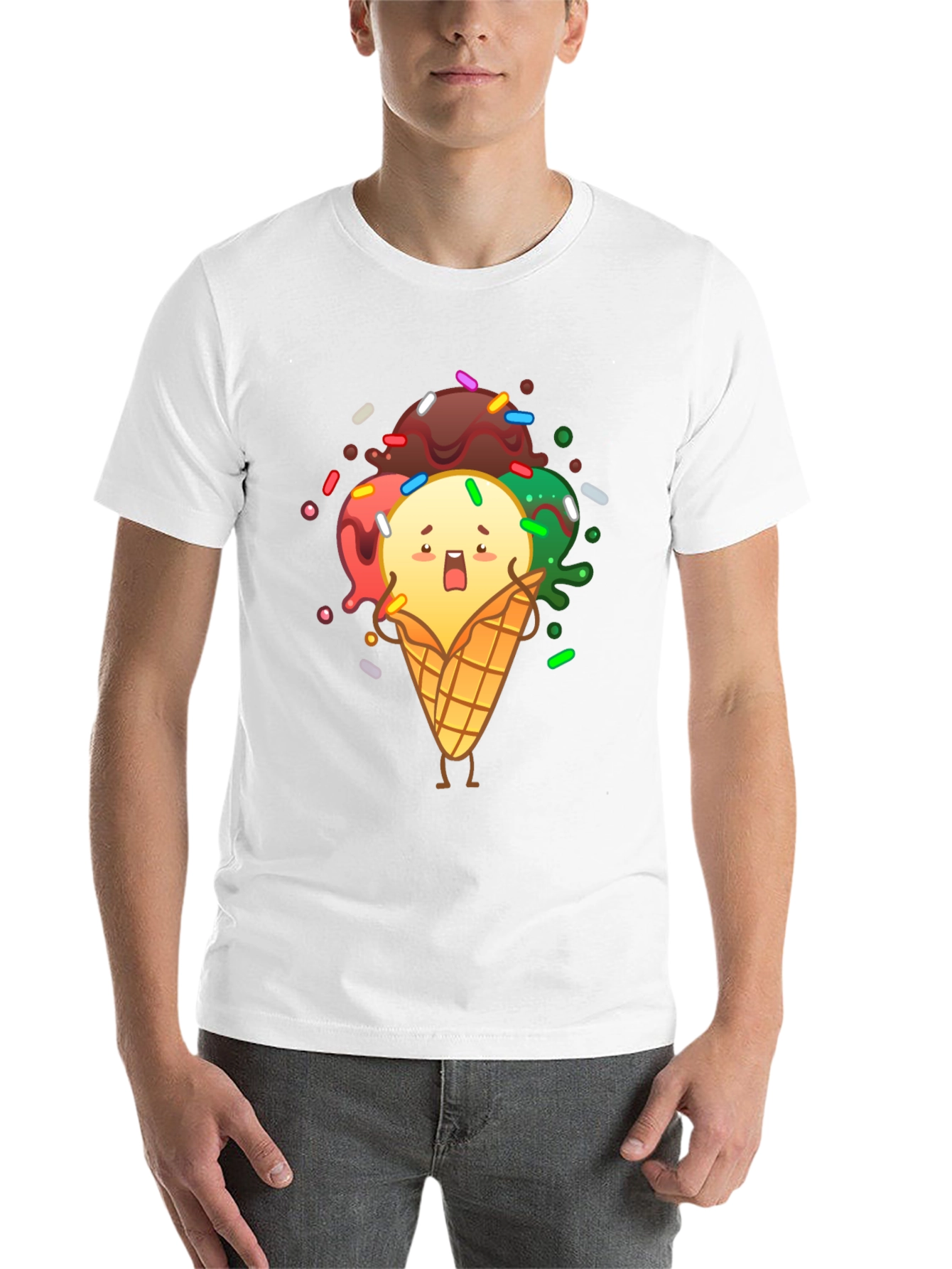 Black Funny Ice Cream Graphic T-Shirt view 14