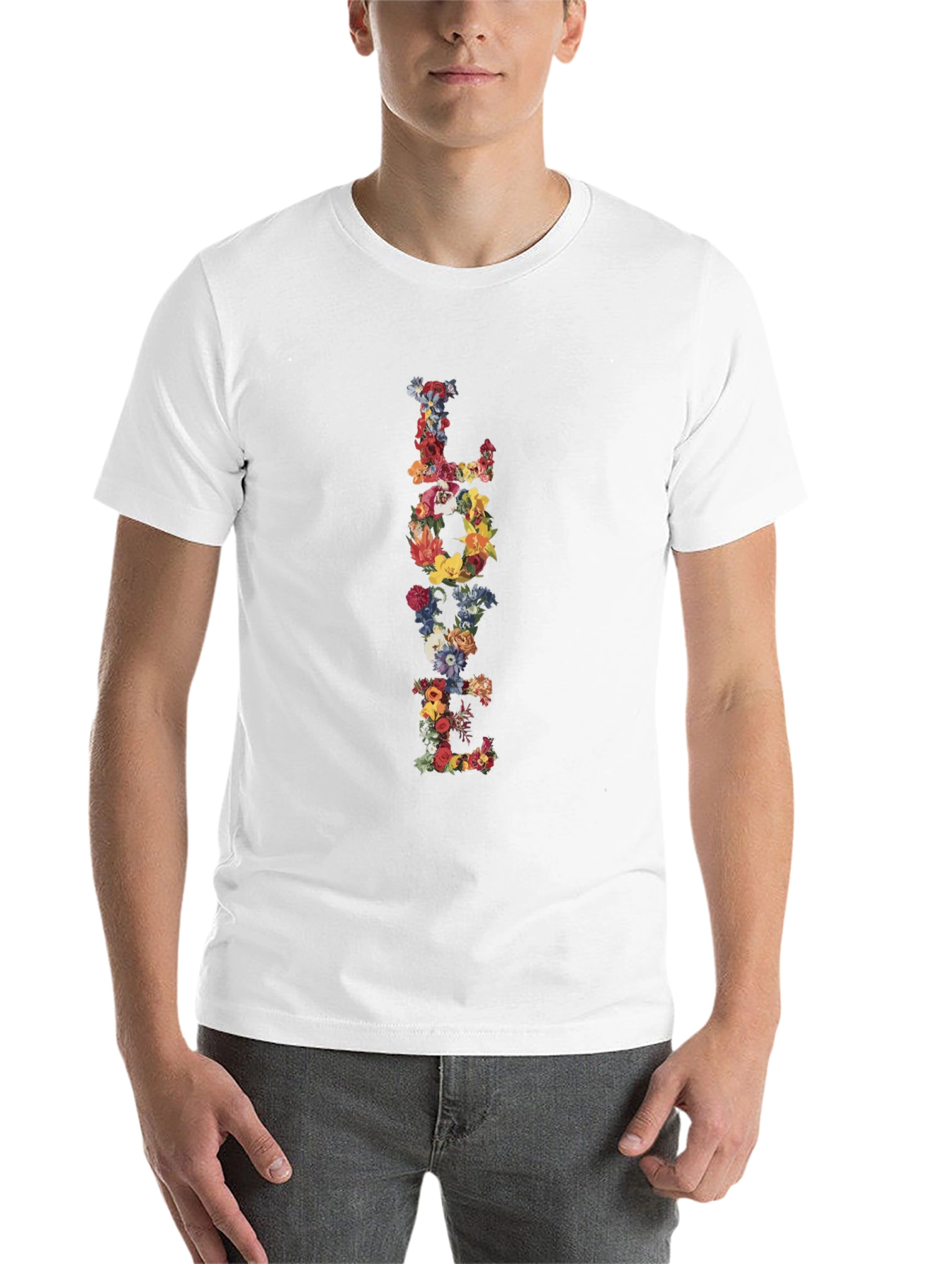 Black Floral LOVE Black T-Shirt Graphic Tee view 14