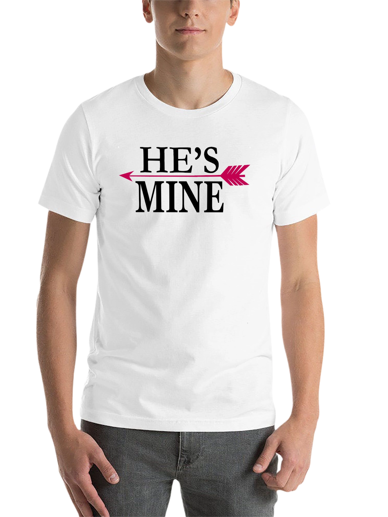 Black He's Mine Graphic Tee - Funny Couples Shirt view 14