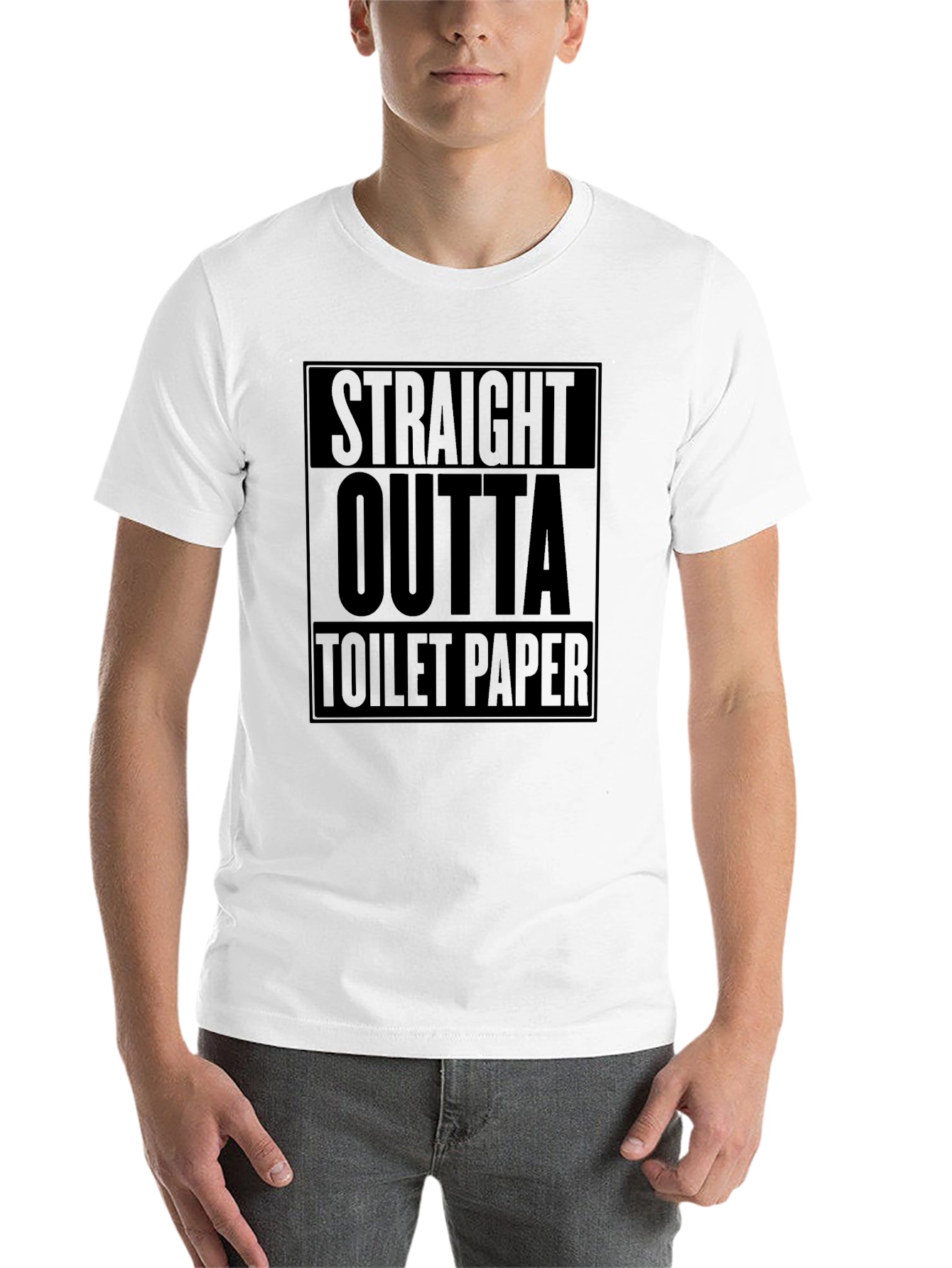 Black Straight Outta Toilet Paper Graphic Tee view 14