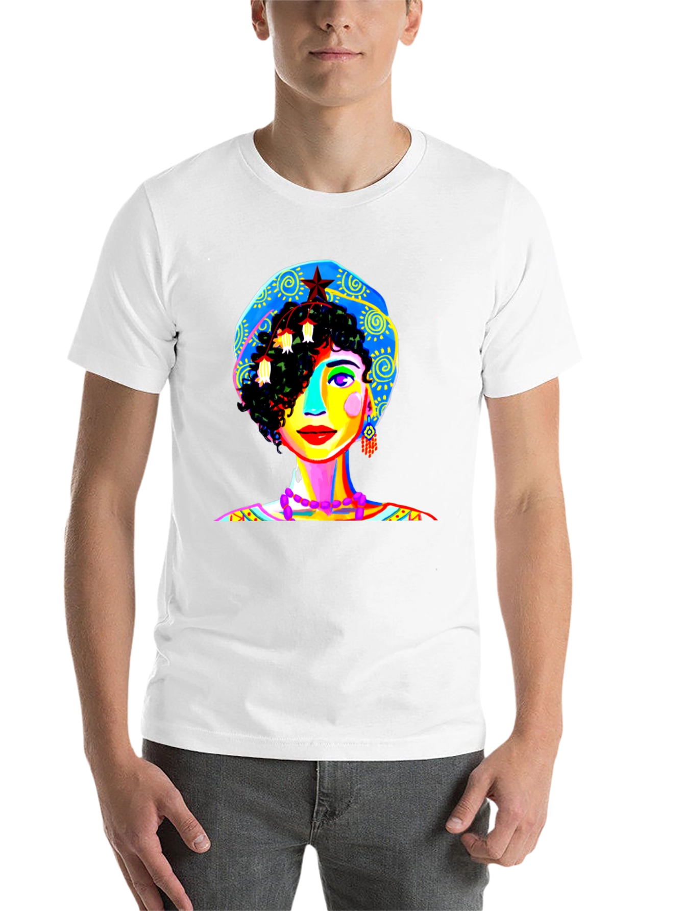 Black Vibrant Woman Graphic Tee - Unique Pop Art Design view 14