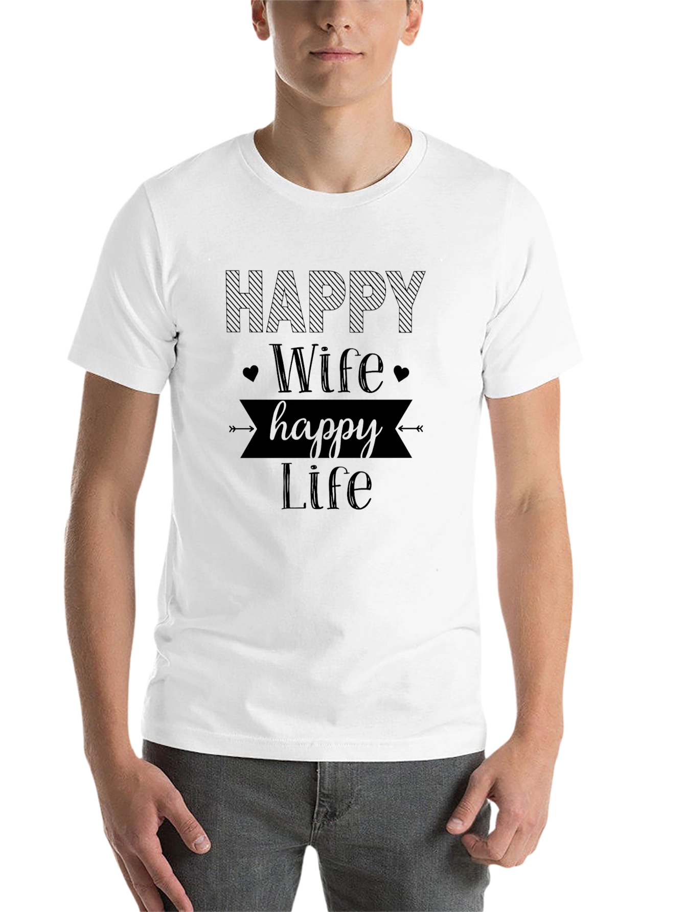 Black Happy Wife Happy Life Graphic Tee view 14