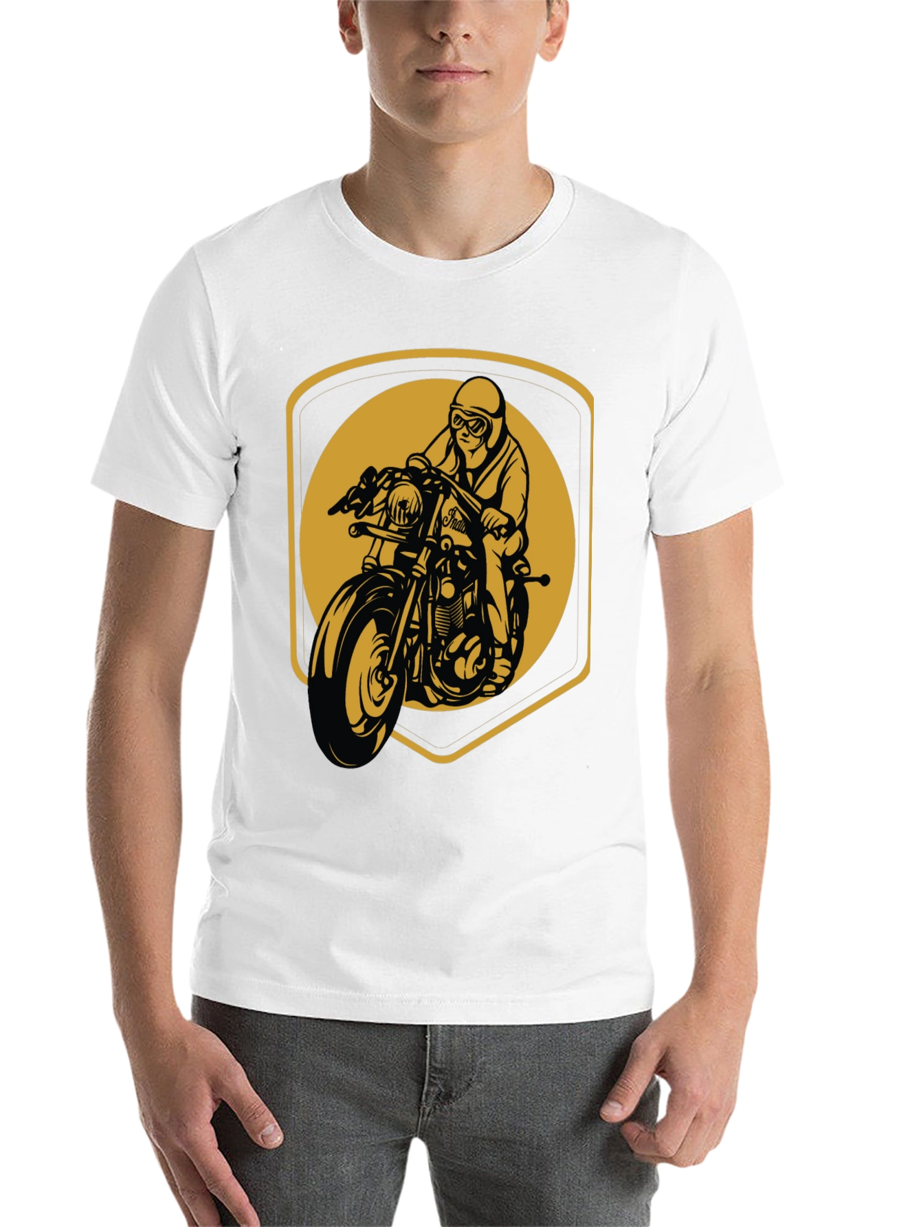 Black Motorcycle Rider Graphic T-Shirt - Vintage Style view 14