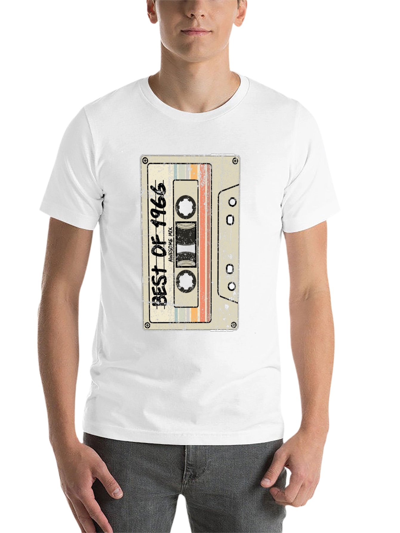Black Vintage Best of 1966 Cassette Tape Graphic T-Shirt view 14