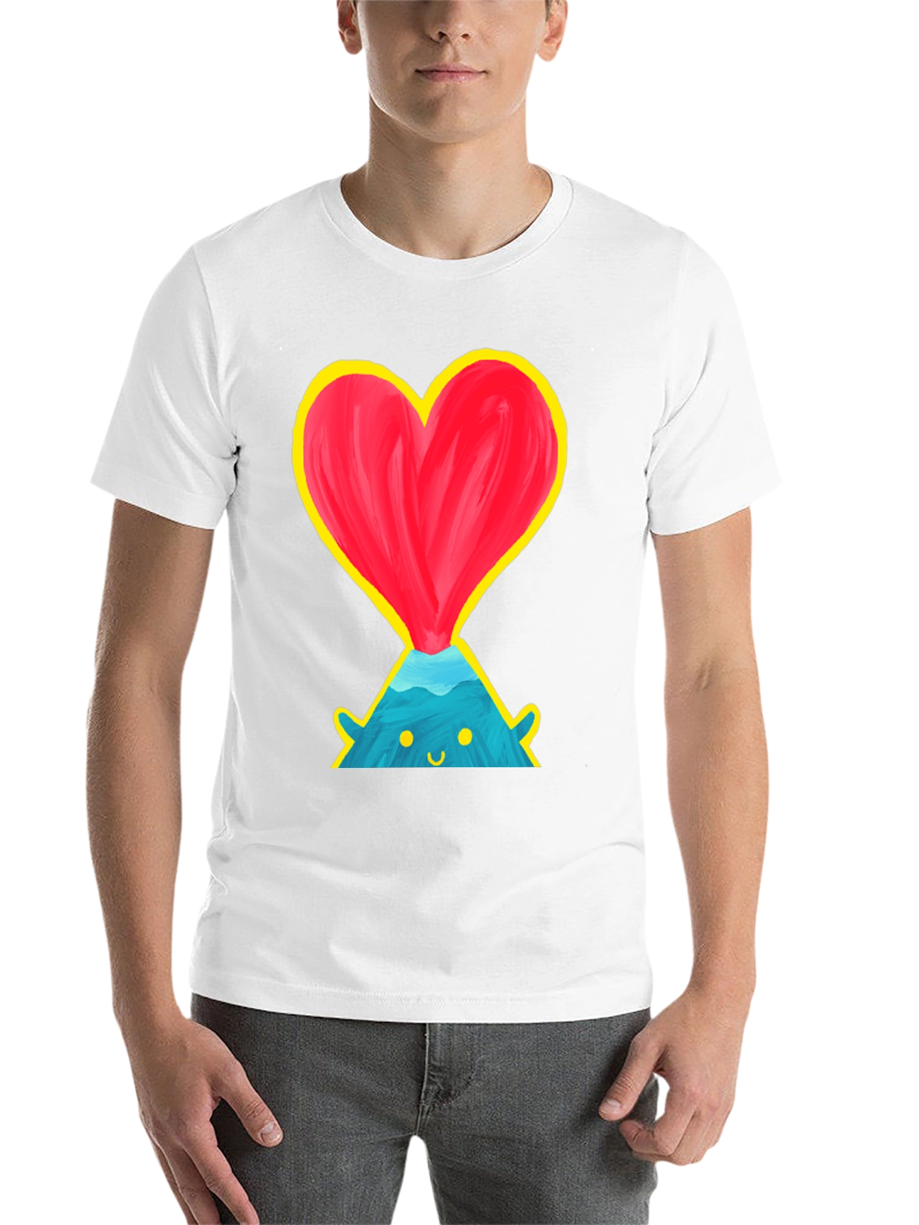 Black Volcano Heart T-Shirt - Erupting Love view 14