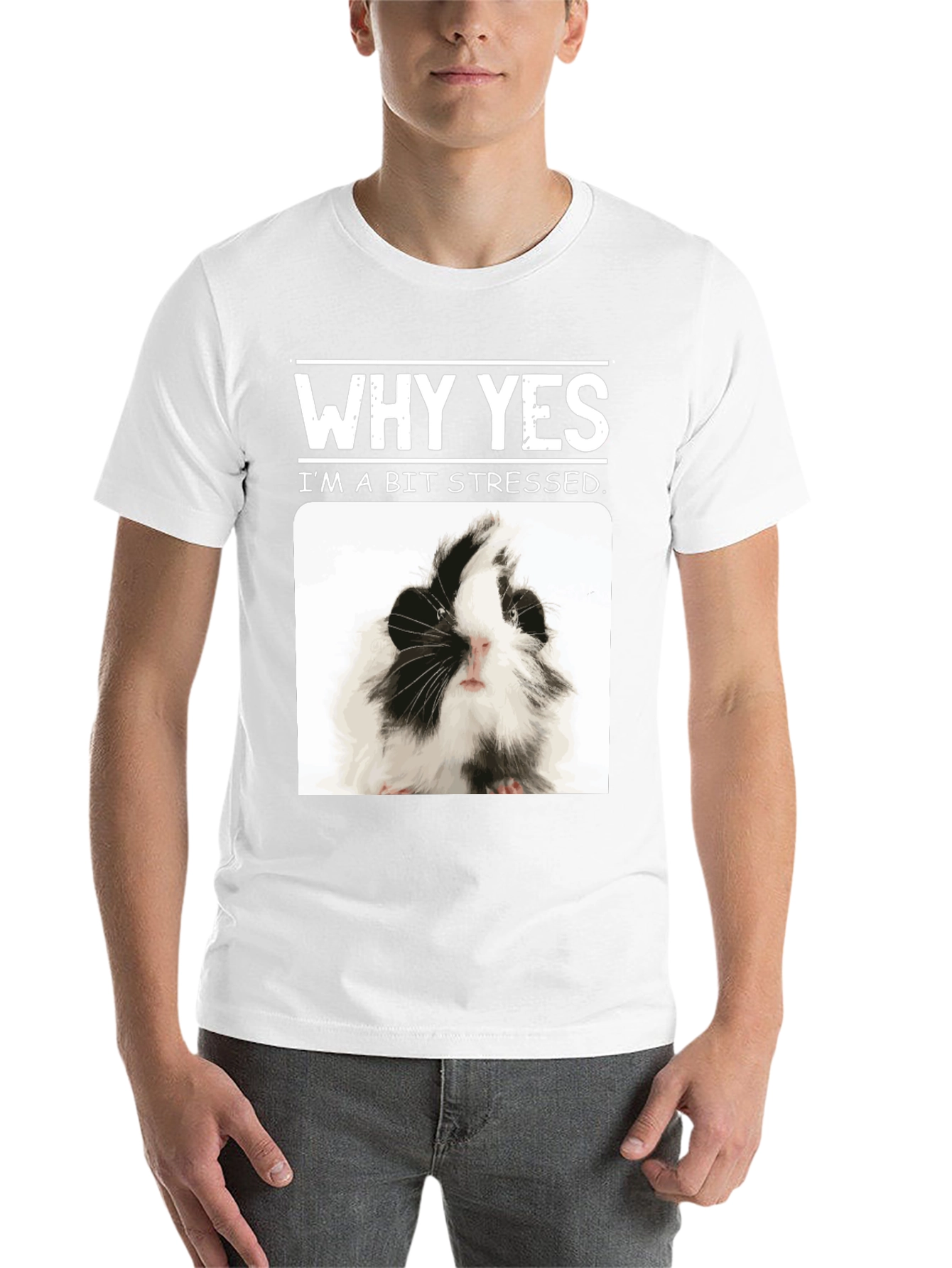 Black Why Yes I'm A Bit Stressed Guinea Pig T-Shirt view 14