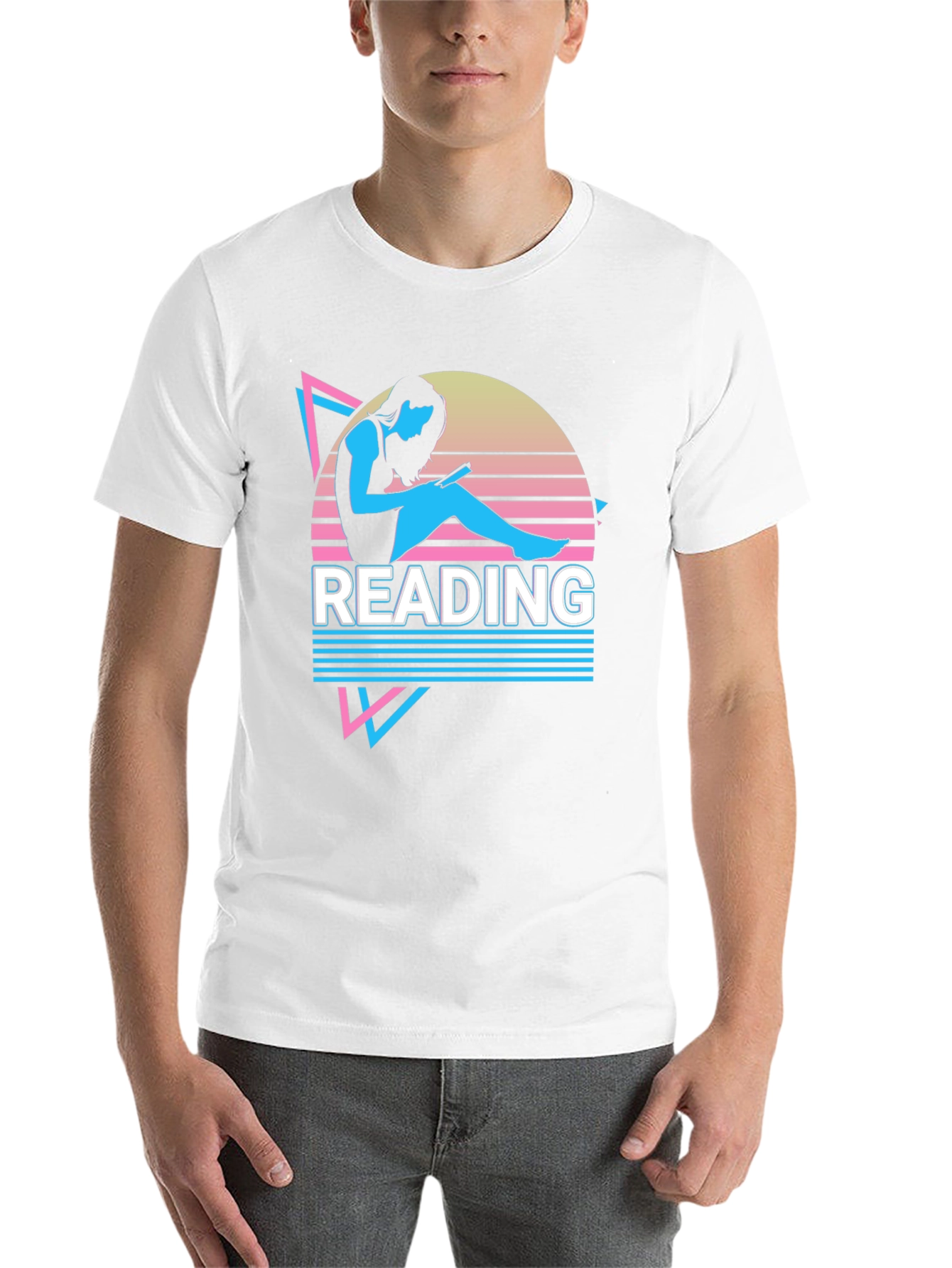 Black Retro Reading T-Shirt - 80s Style Reader Tee view 14
