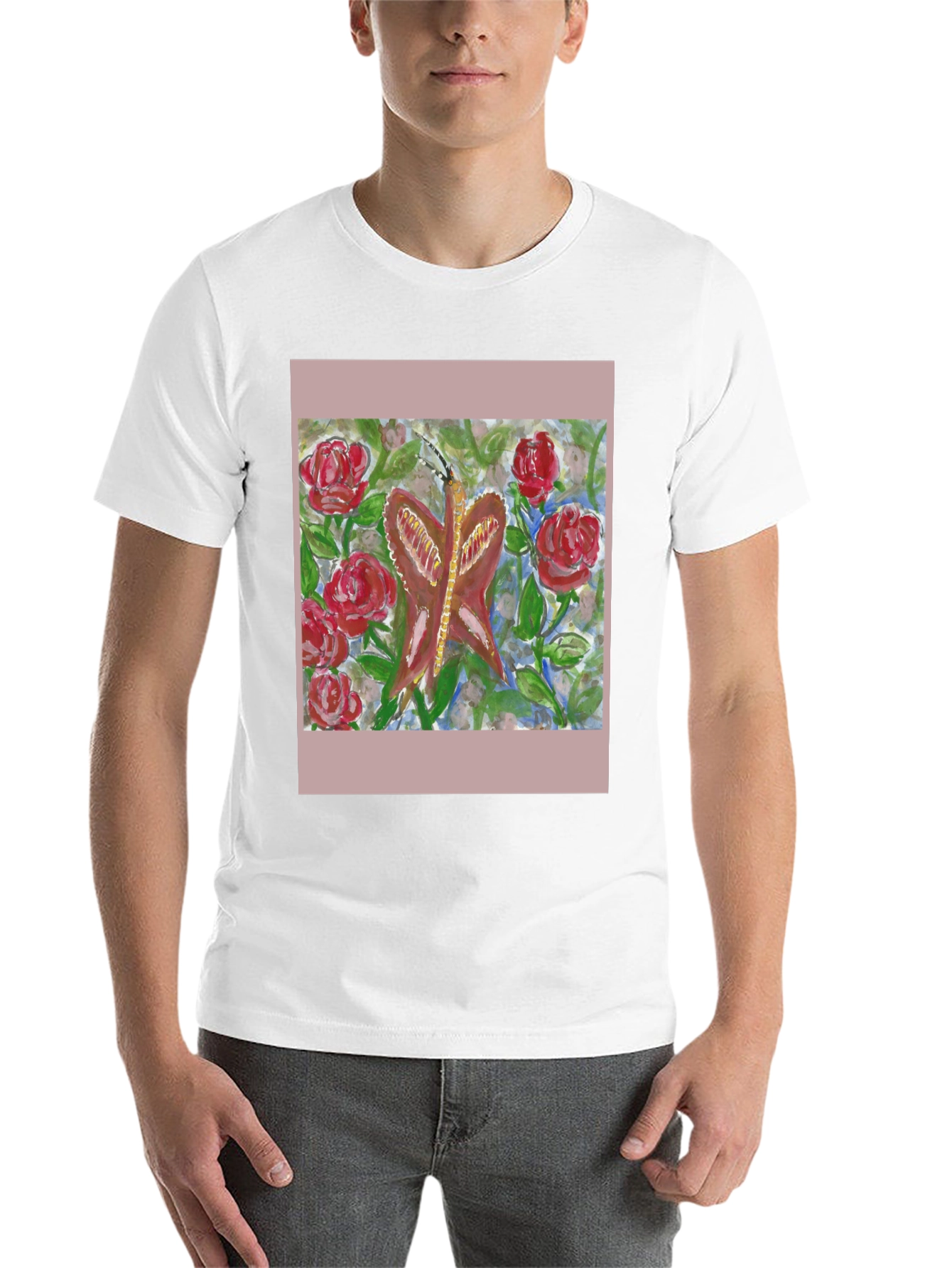 Black Butterfly and Roses Graphic Tee - Artistic Design view 14