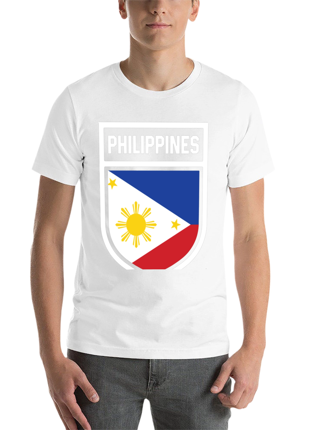 Black Philippines Flag Shield T-Shirt - Patriotic Filipino Pride view 14