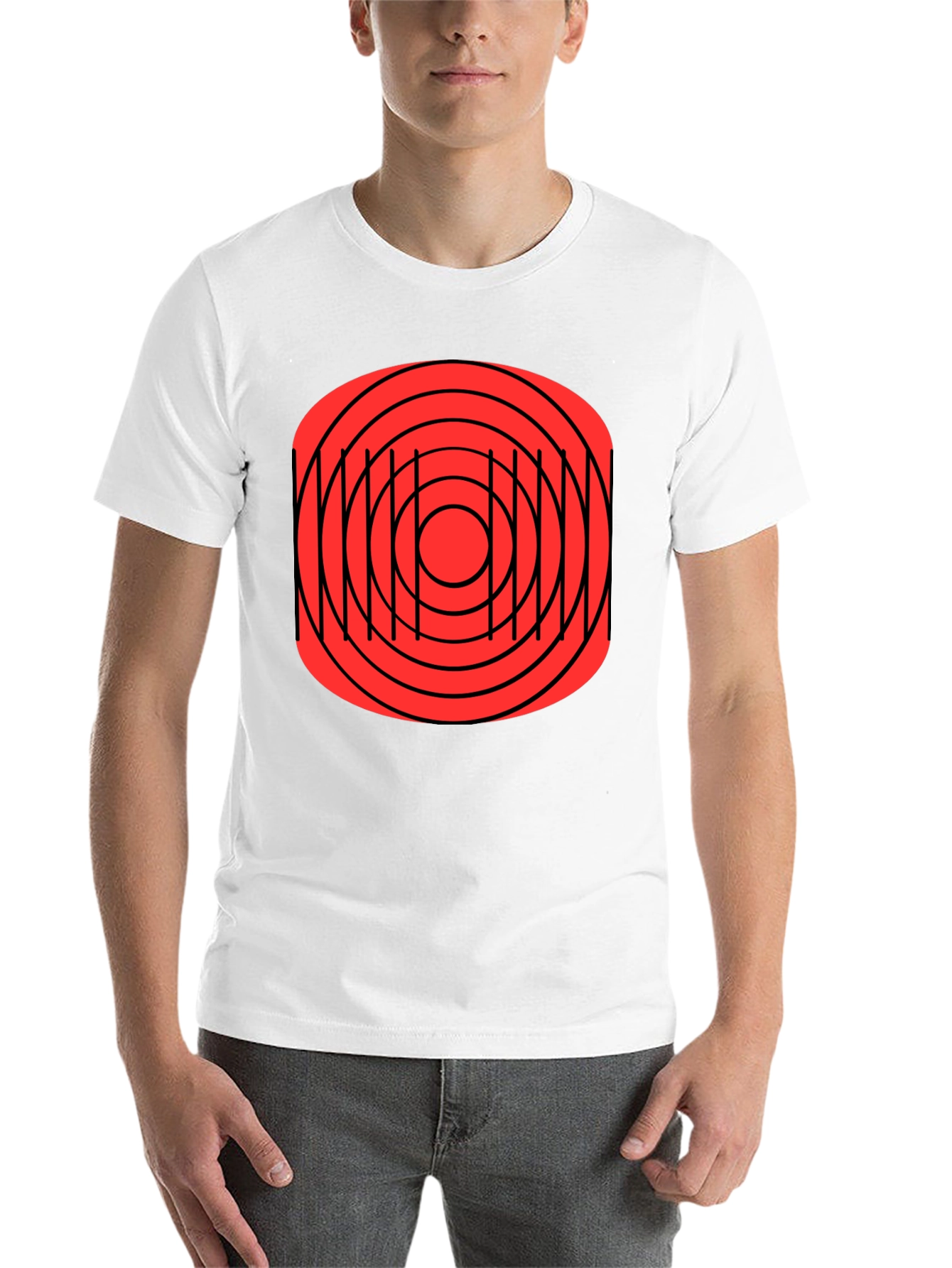 Black Abstract Target Graphic T-Shirt view 14
