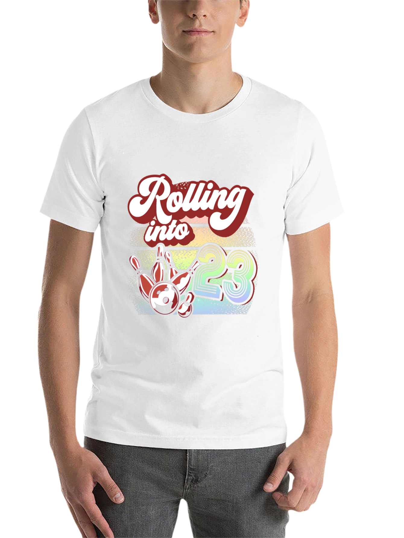 Black Rolling into 23 Bowling Graphic Tee view 14