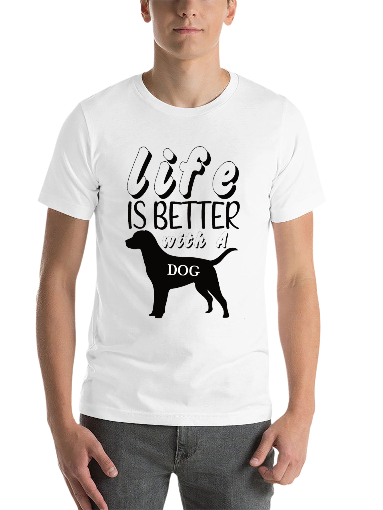 Black Life is Better With A Dog Black T-Shirt view 14